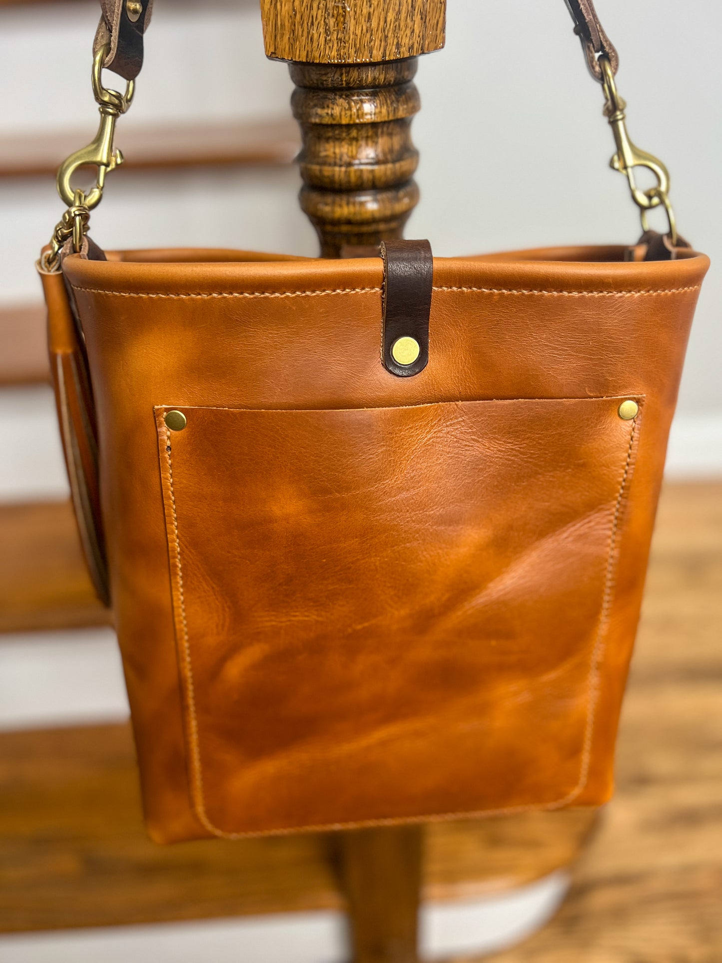 Bennett Bucket in Horween Butterscotch Full Grain Leather
