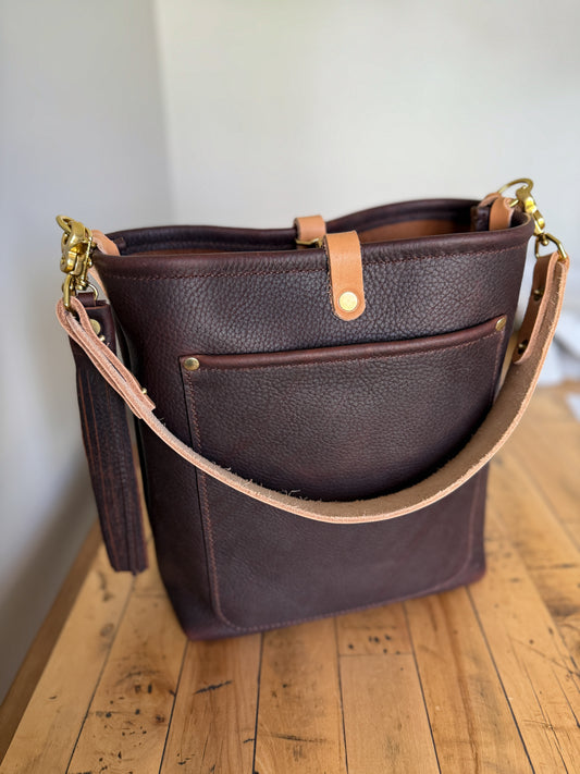 Bennett Bucket in Espresso Kodiak Full Grain Leather