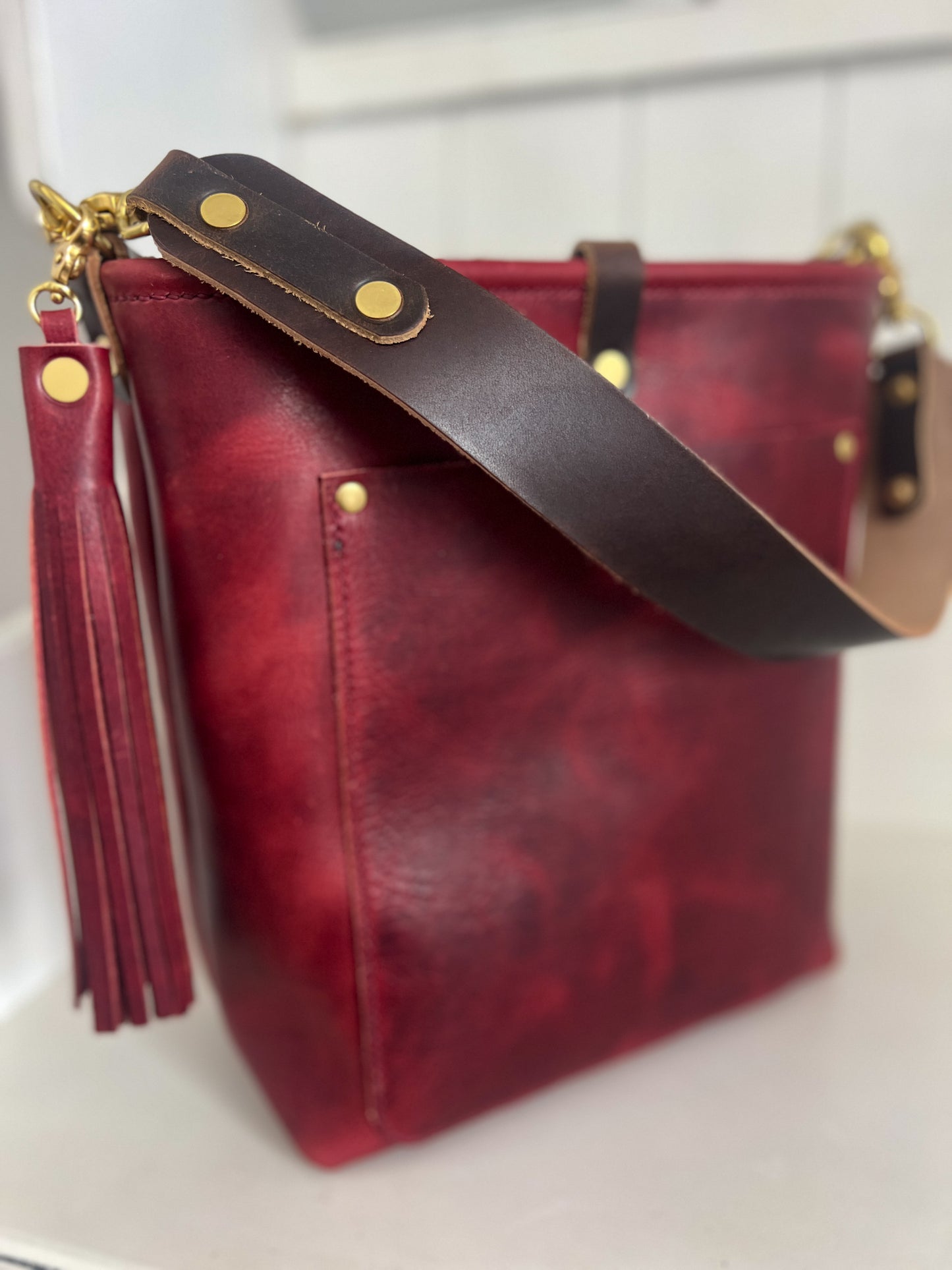 Bennett Bucket in Russet Horween Derby Leather