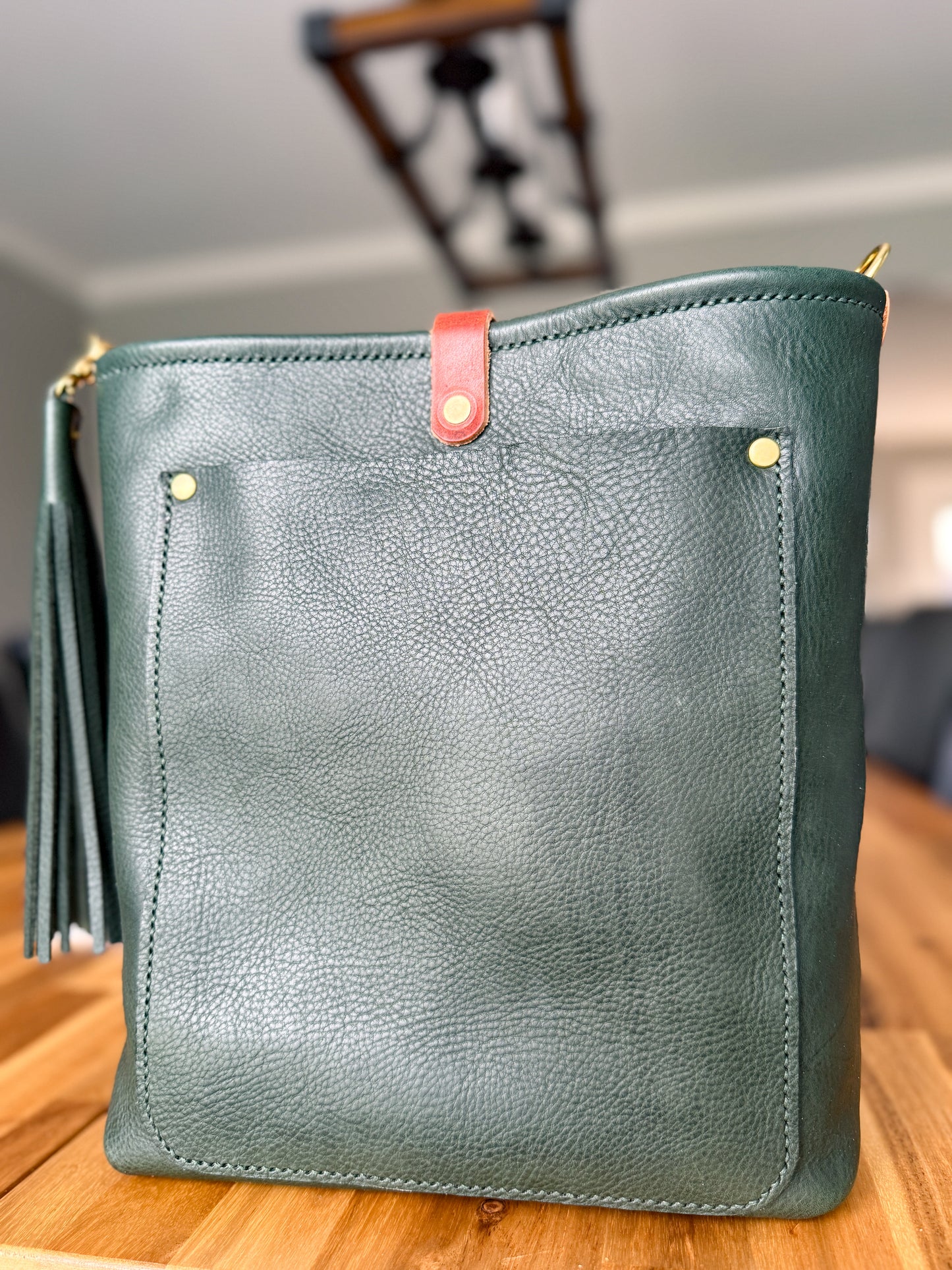 Bennett Bucket in Evergreen Vachetta