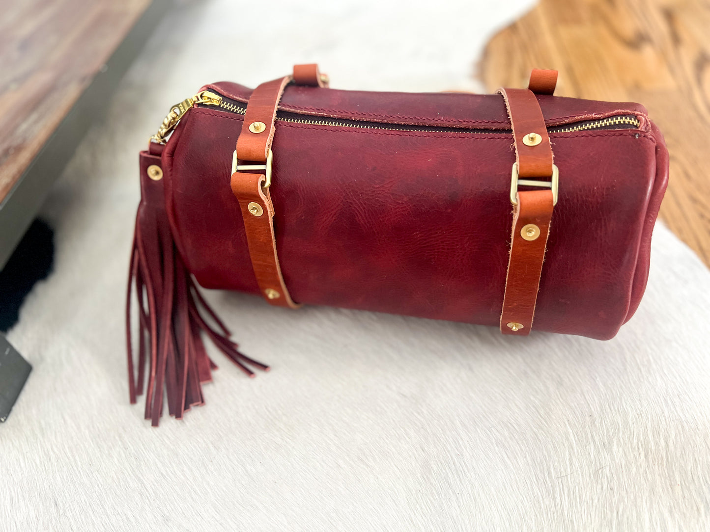 Bren Barrel in Horween Russet Full Grain Leather
