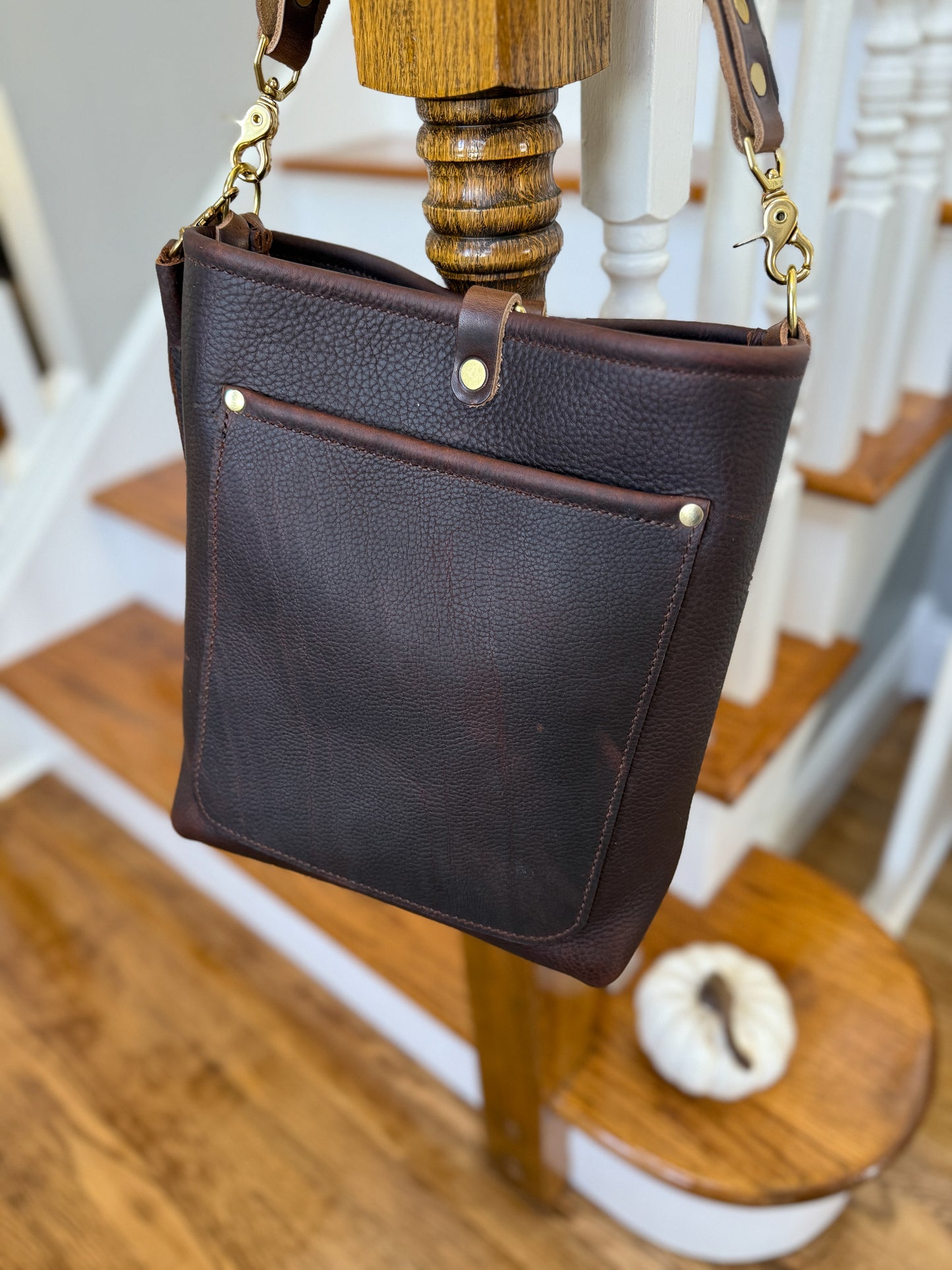 Bennett Bucket in Espresso Kodiak Full Grain Leather