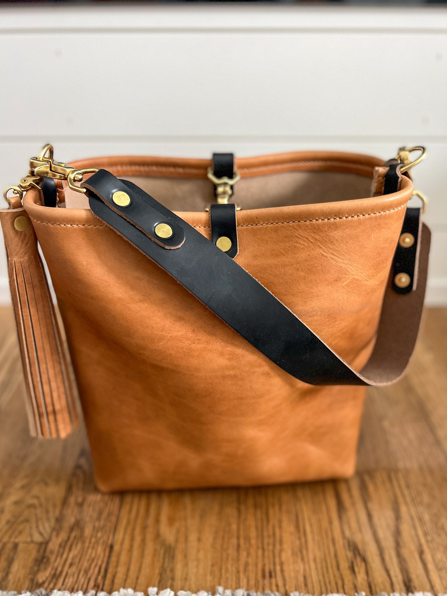 Hobo Bucket in Light Natural Horween Derby