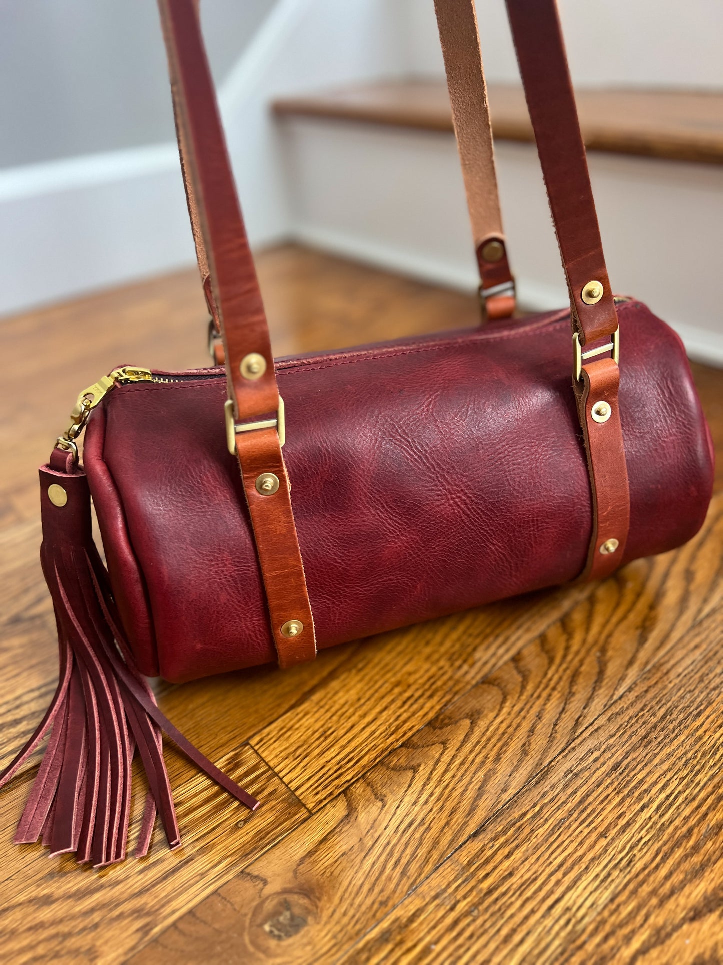 Bren Barrel in Horween Russet Full Grain Leather