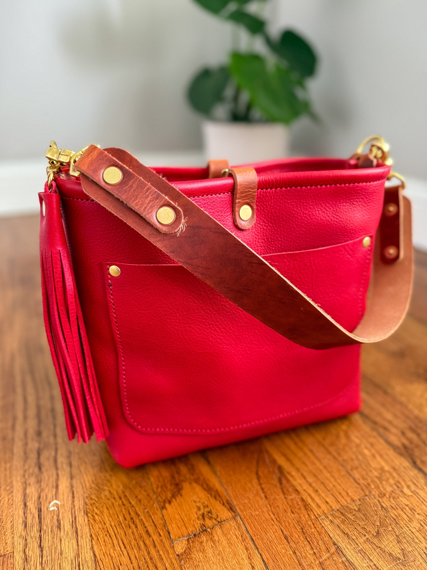 Bennett “shorty” Bucket in Ruby Vachetta