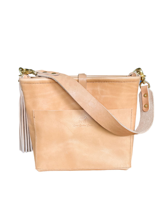 Bennett “shorty” Bucket in Natural Vachetta full Grain Leather