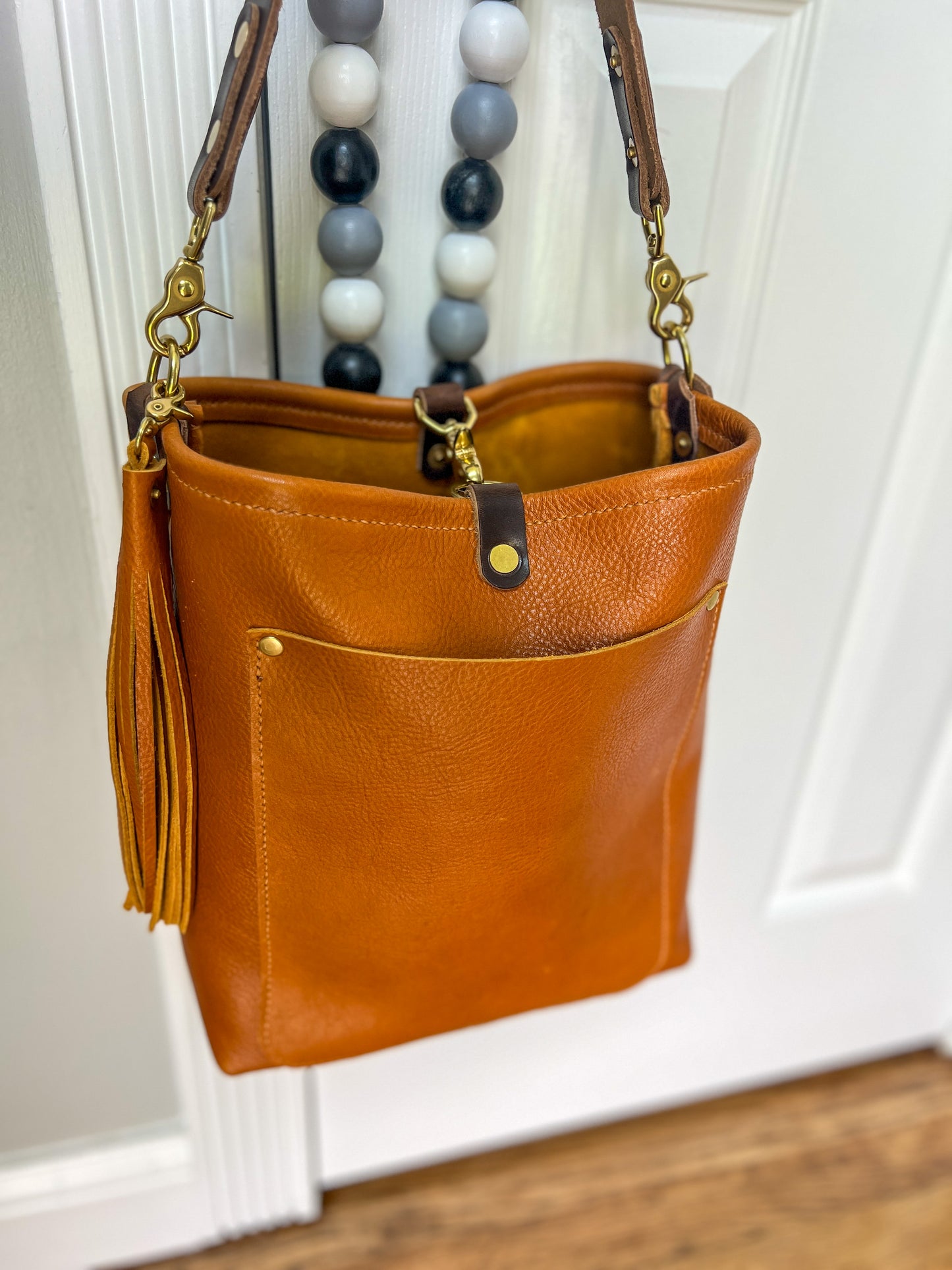 Bennett Bucket in Golden Honey Full Grain Leather
