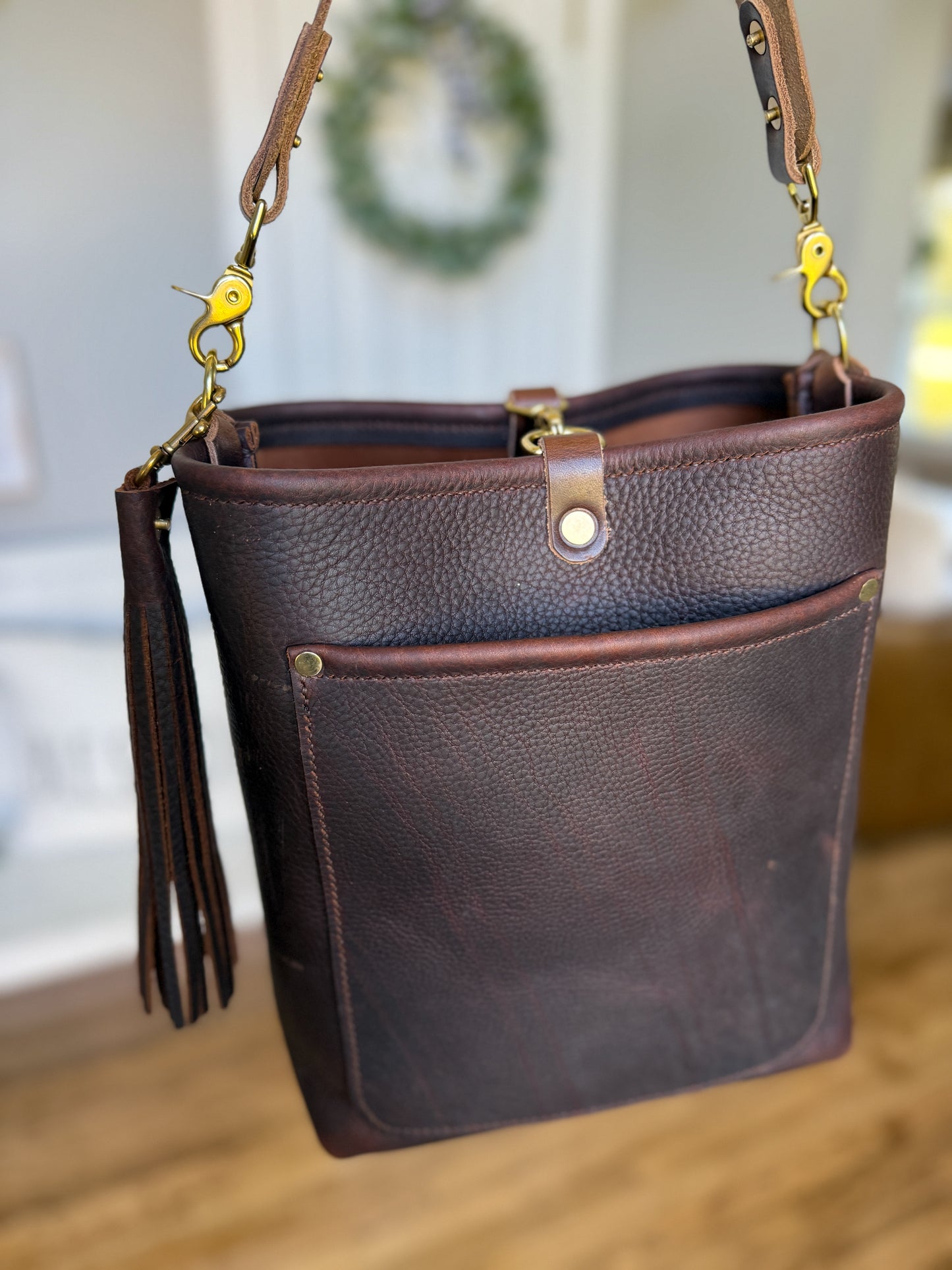 Bennett Bucket in Espresso Kodiak Full Grain Leather