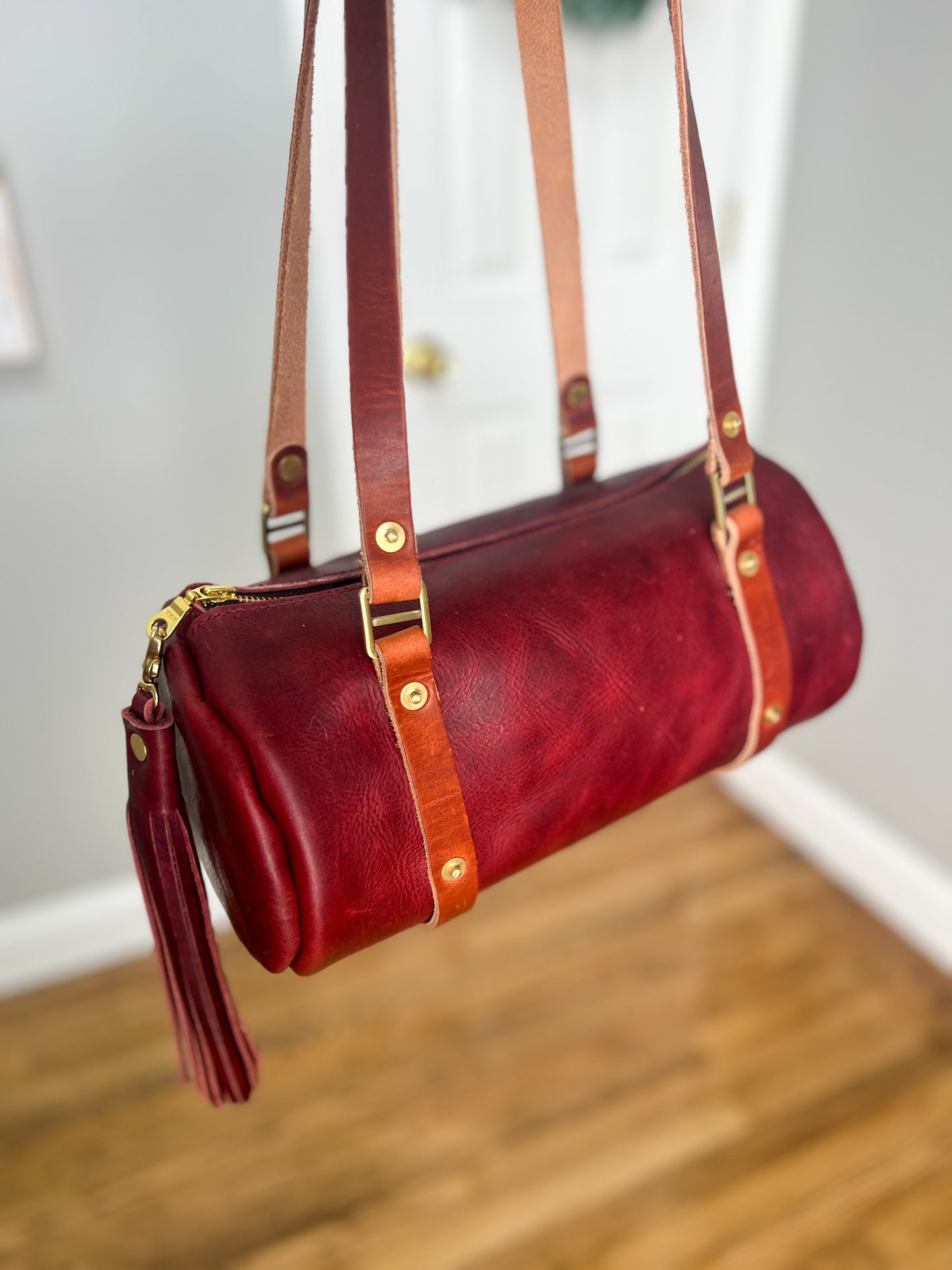 Bren Barrel in Horween Russet Full Grain Leather