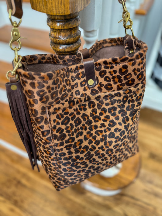 Bennett Bucket in Hair on Hide Cowhide