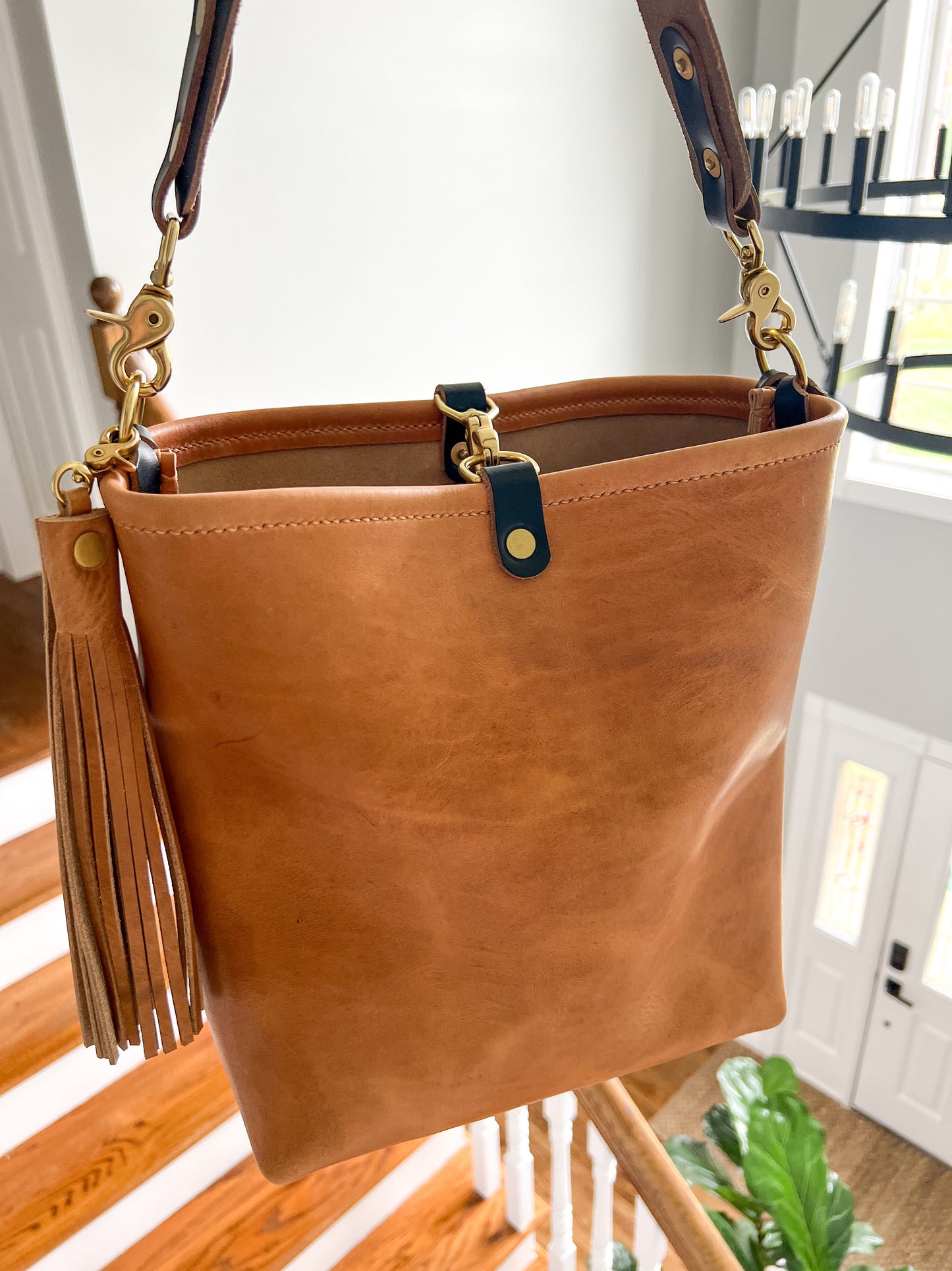 Hobo Bucket in Light Natural Horween Derby