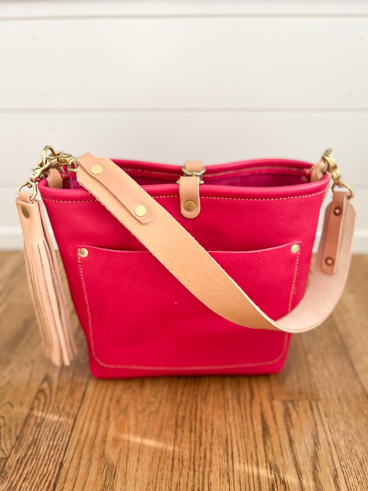 Bennett “shorty” Bucket in Bright Pink Italian Vachetta