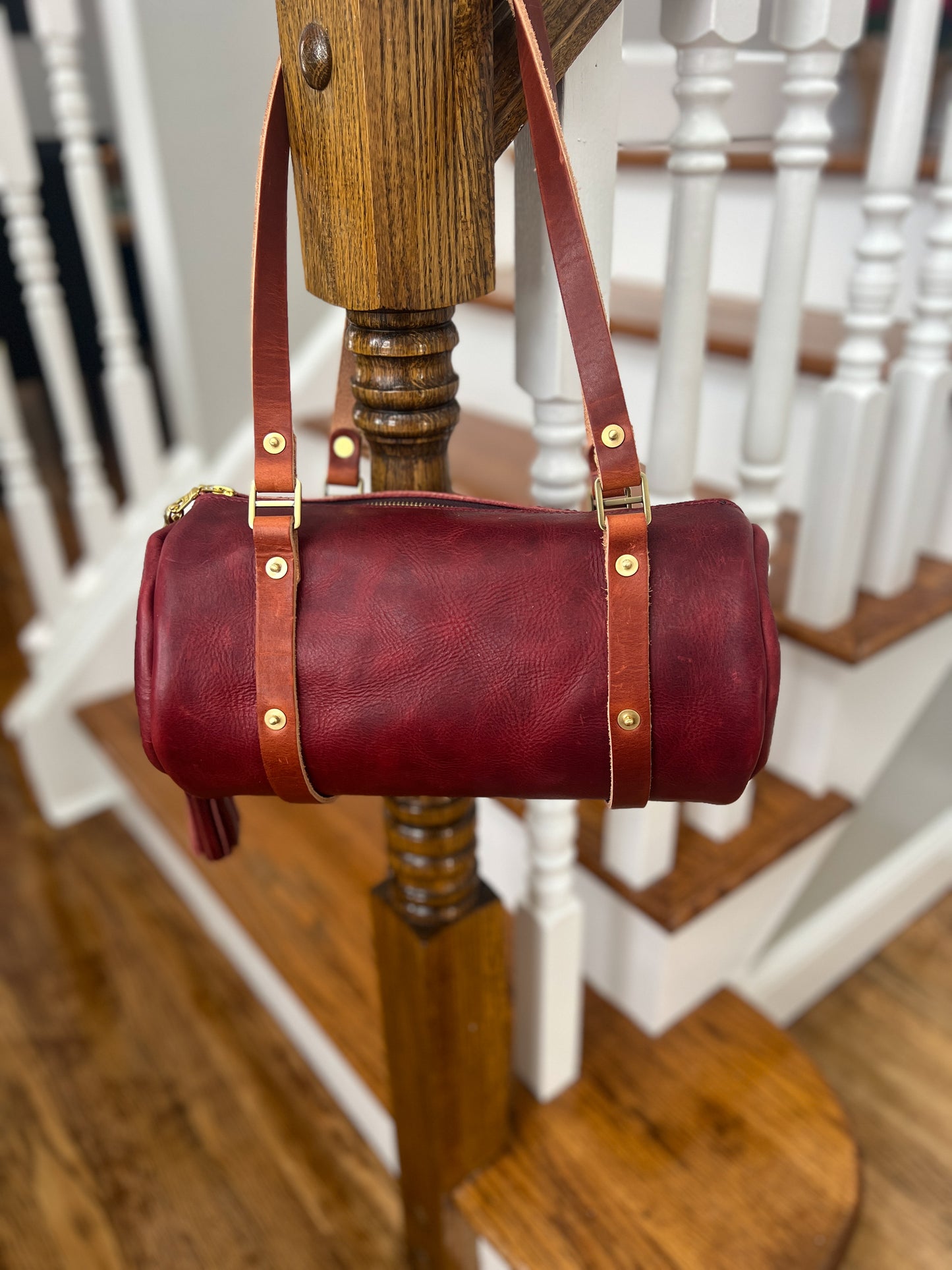 Bren Barrel in Horween Russet Full Grain Leather