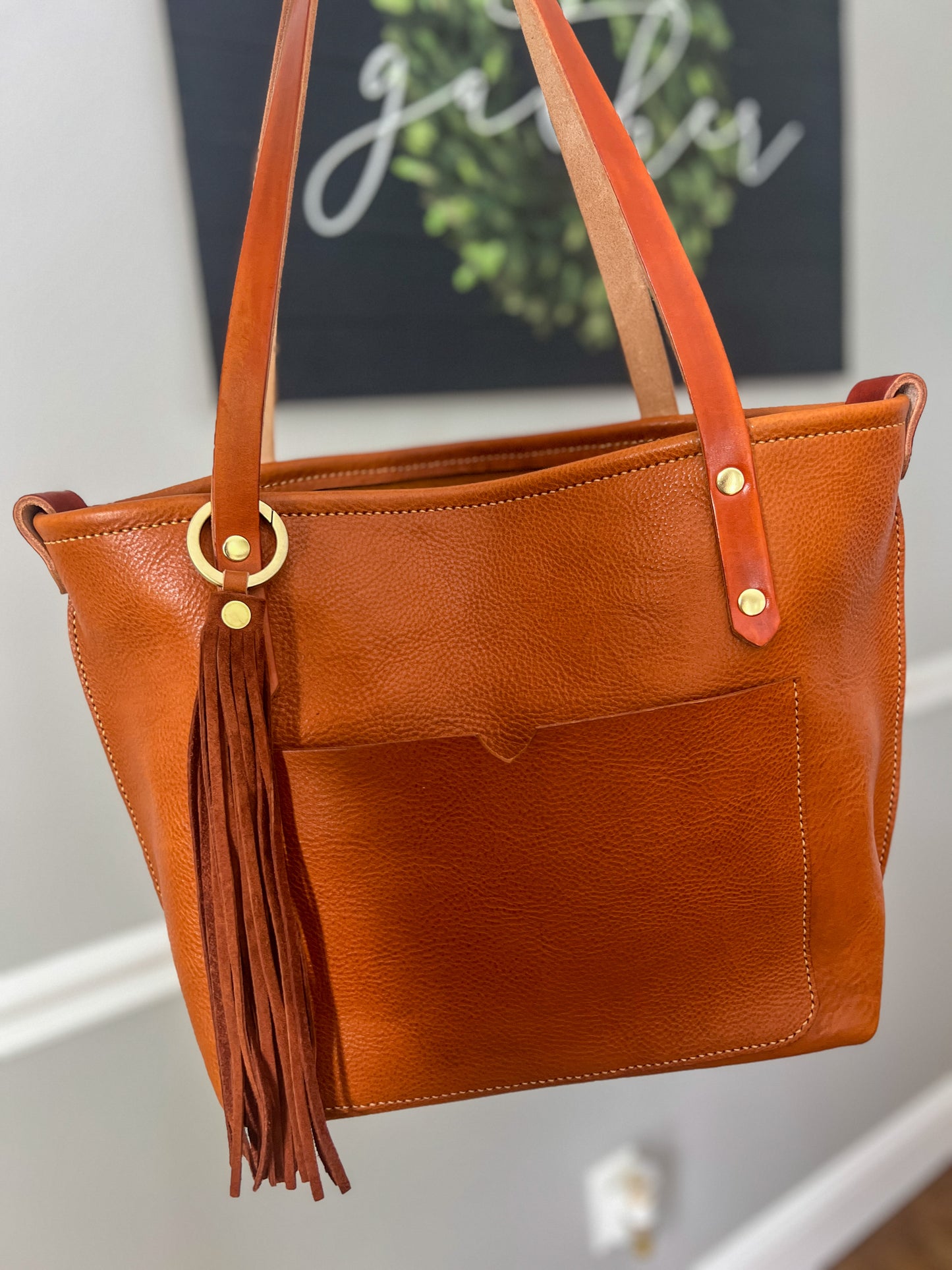 Carryall Tote in Ginger Vachetta