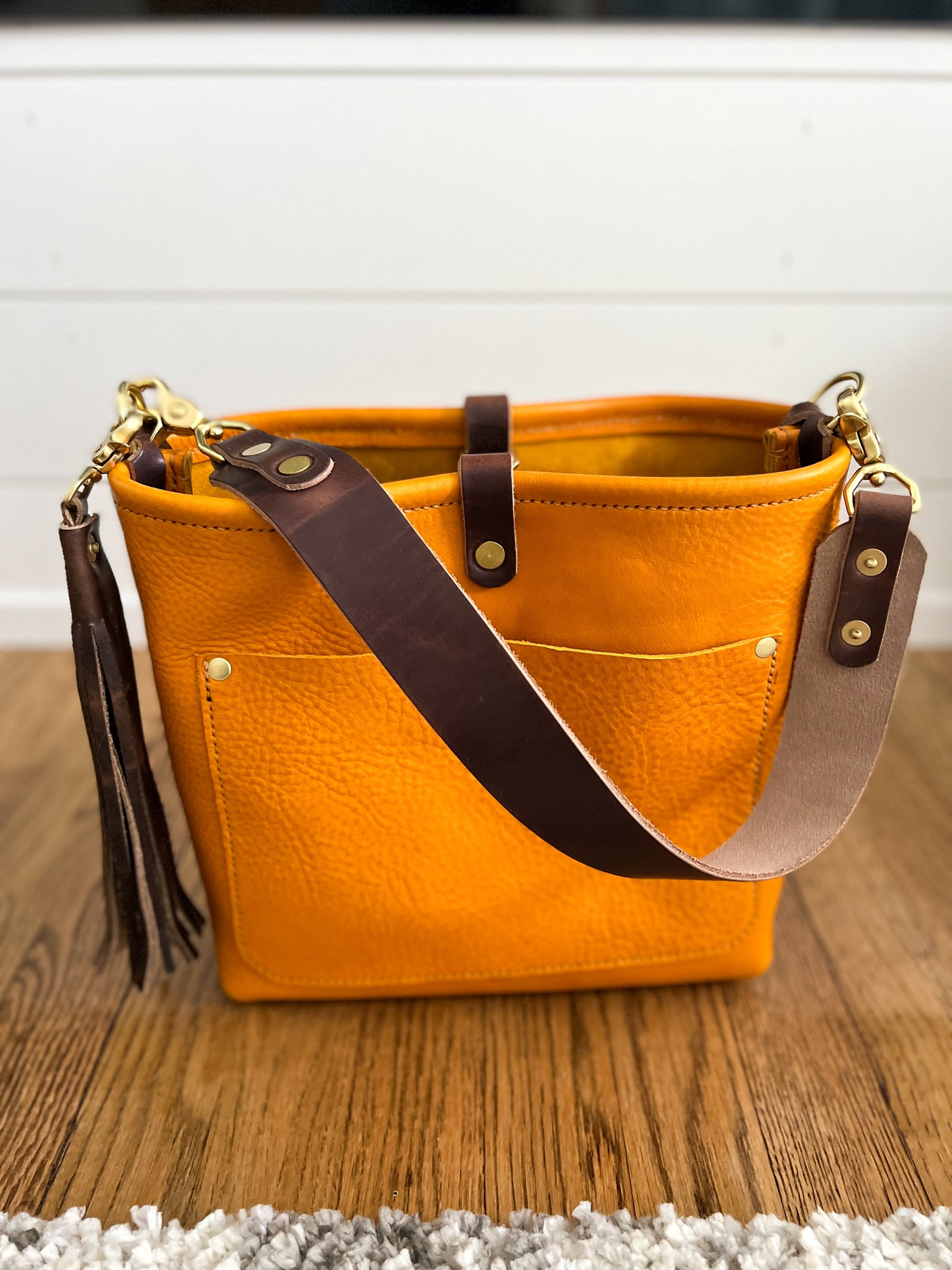 Bennett “shorty” Bucket in Italian Mustard Vachetta