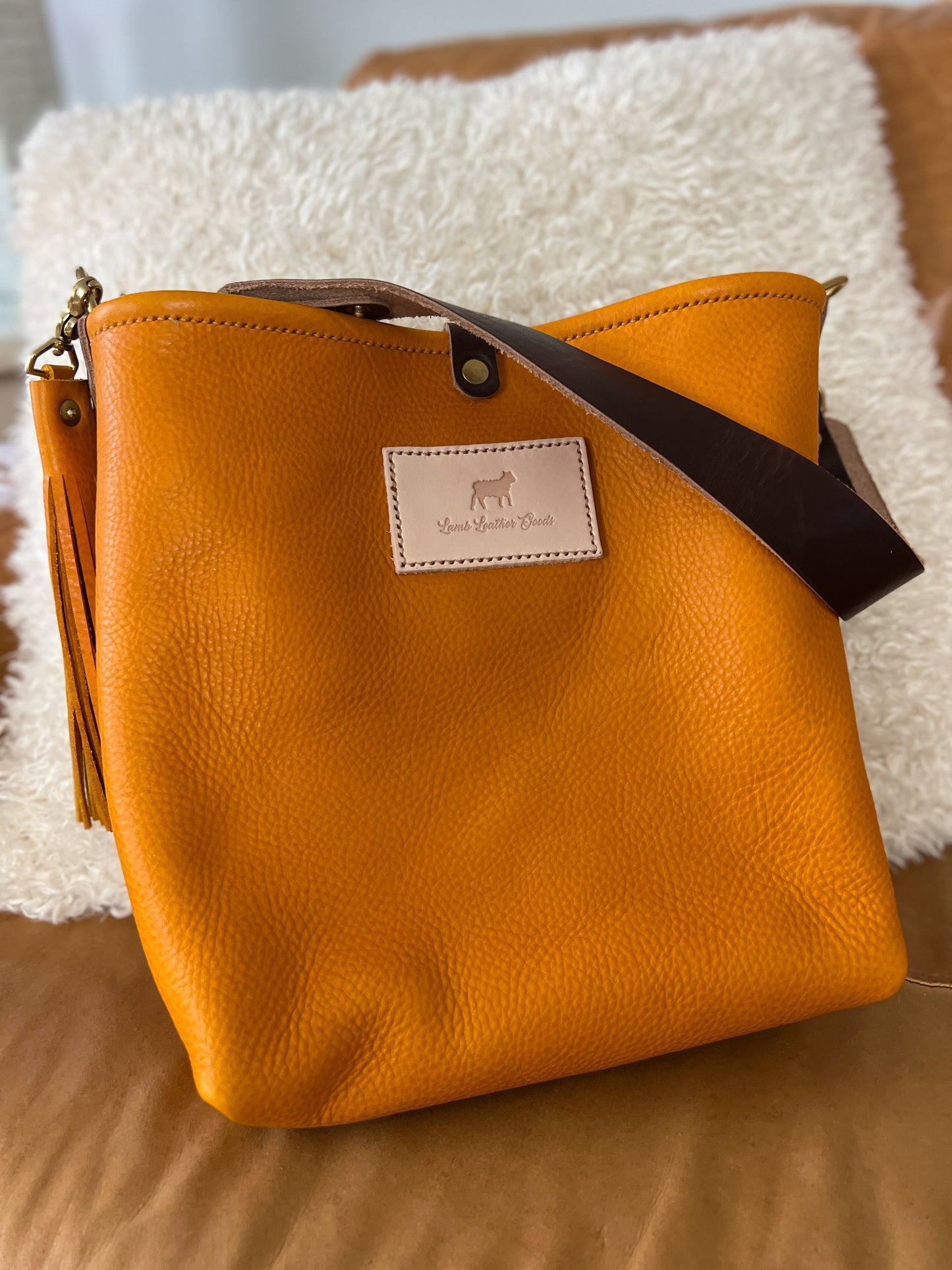 Hobo Bucket in Italian Vachetta Mustard