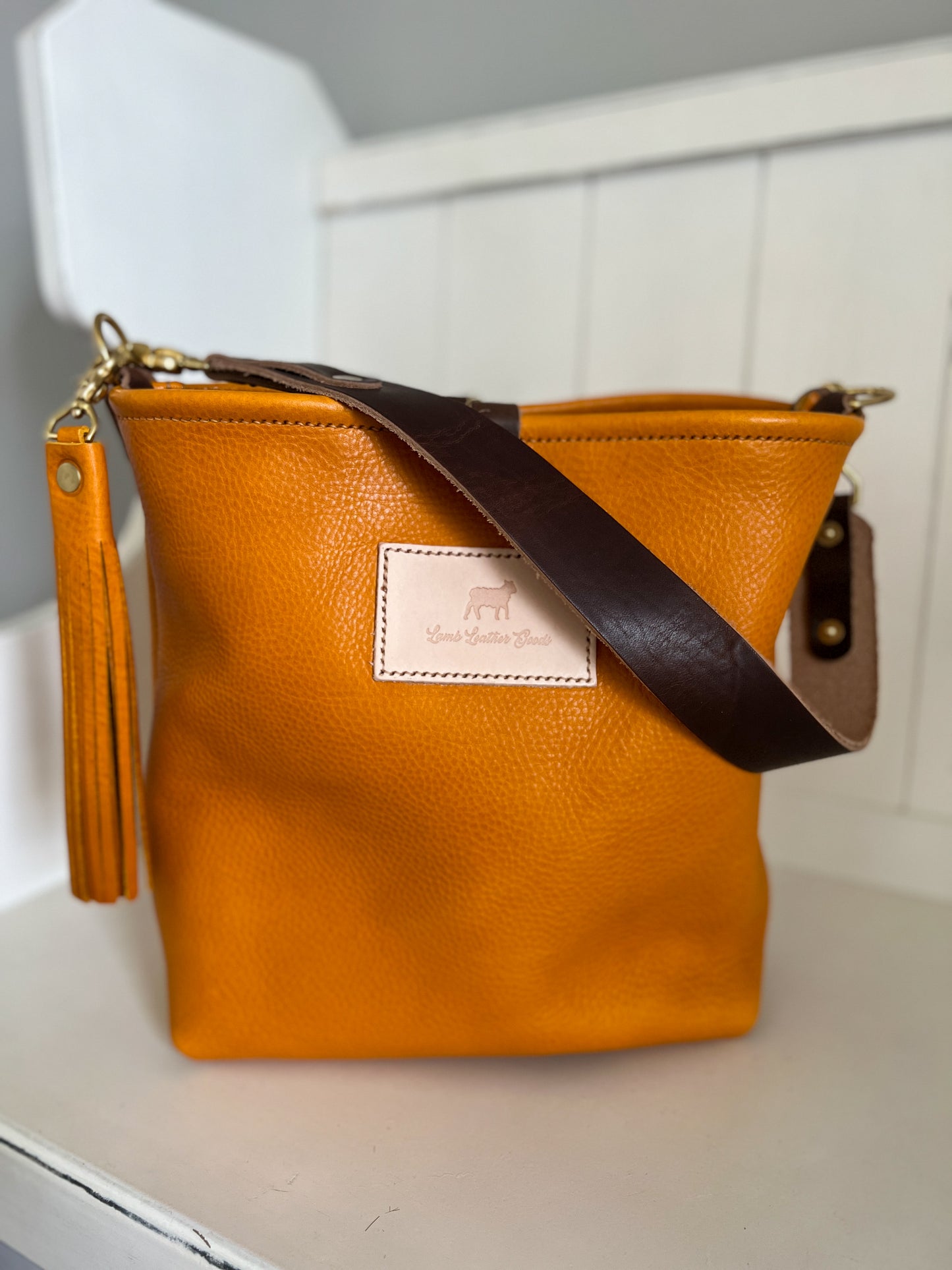 Hobo Bucket in Italian Vachetta Mustard