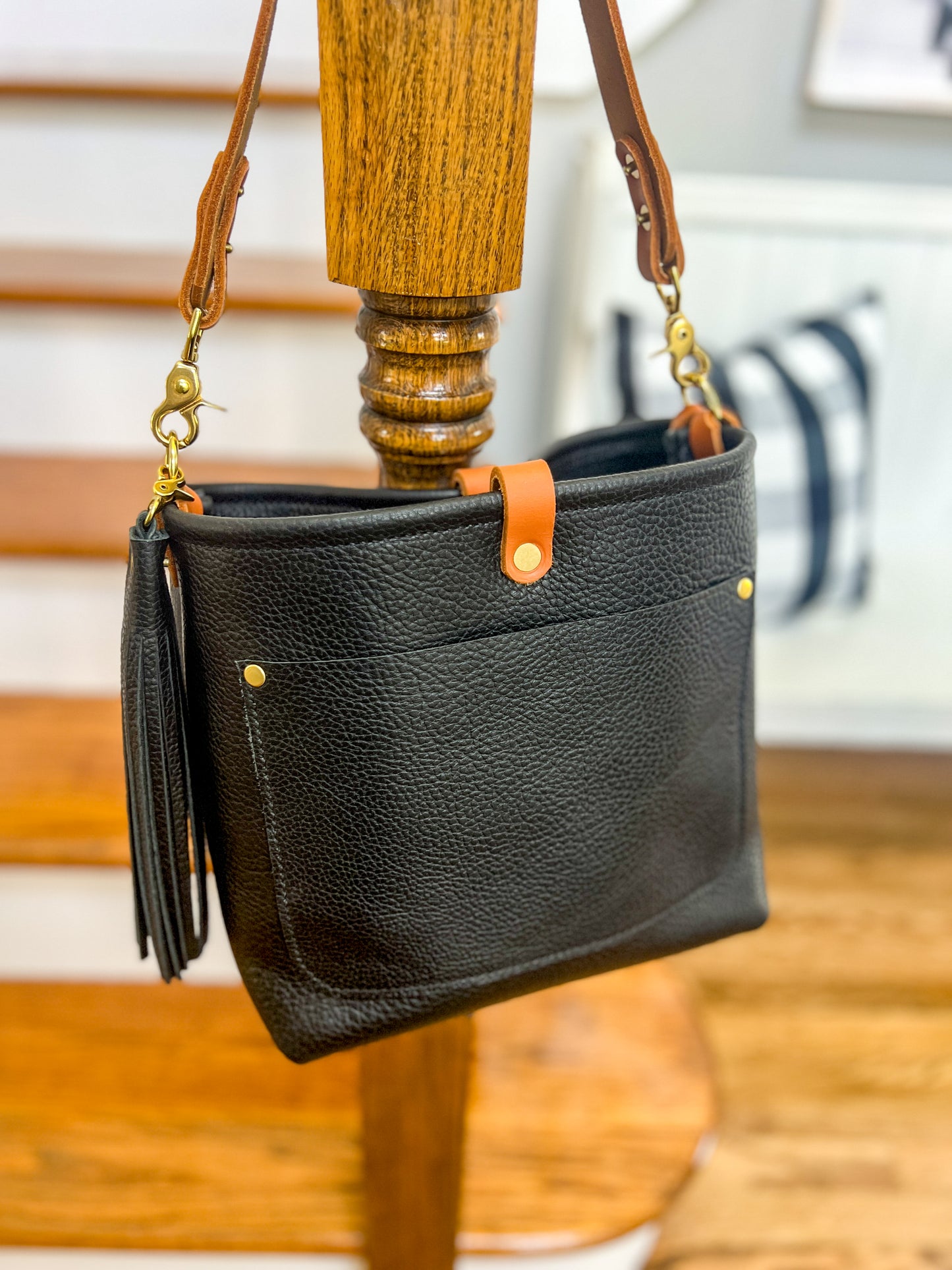 Bennett “shorty” Bucket in Horween Black Pebbled Leather