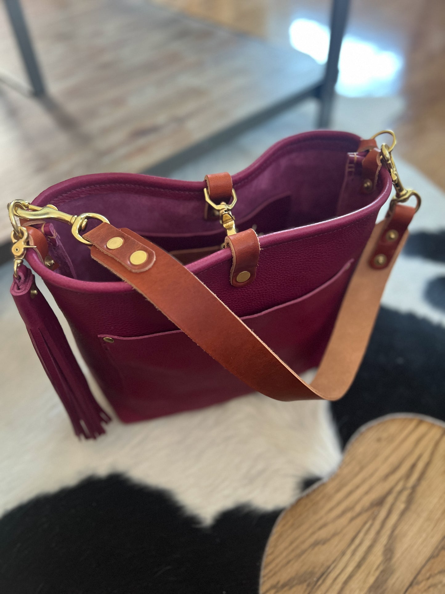 Bennett “shorty” Bucket in Lilac Vachetta