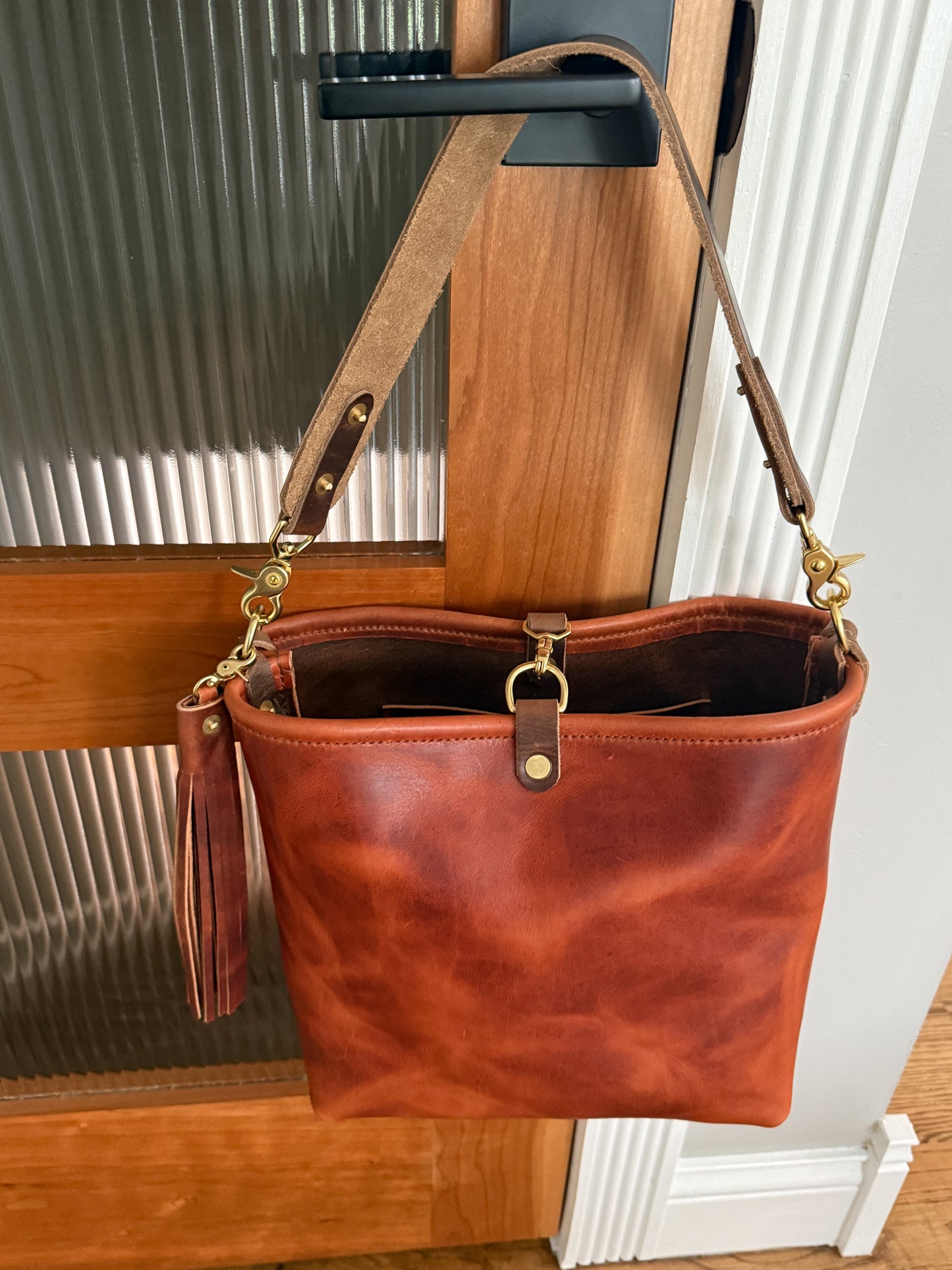 Hobo Bucket in Horween English Tan