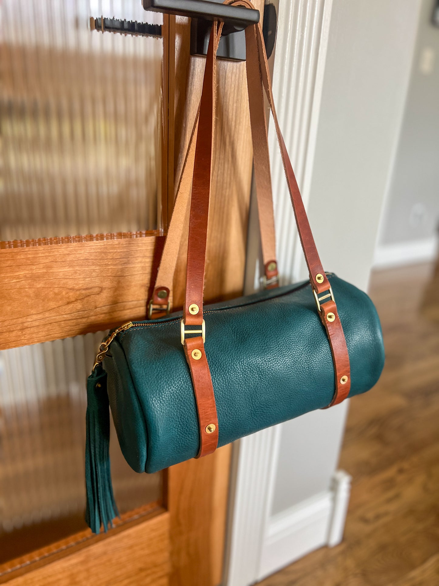 Bren Barrel in Italian Jeans Full Grain Leather