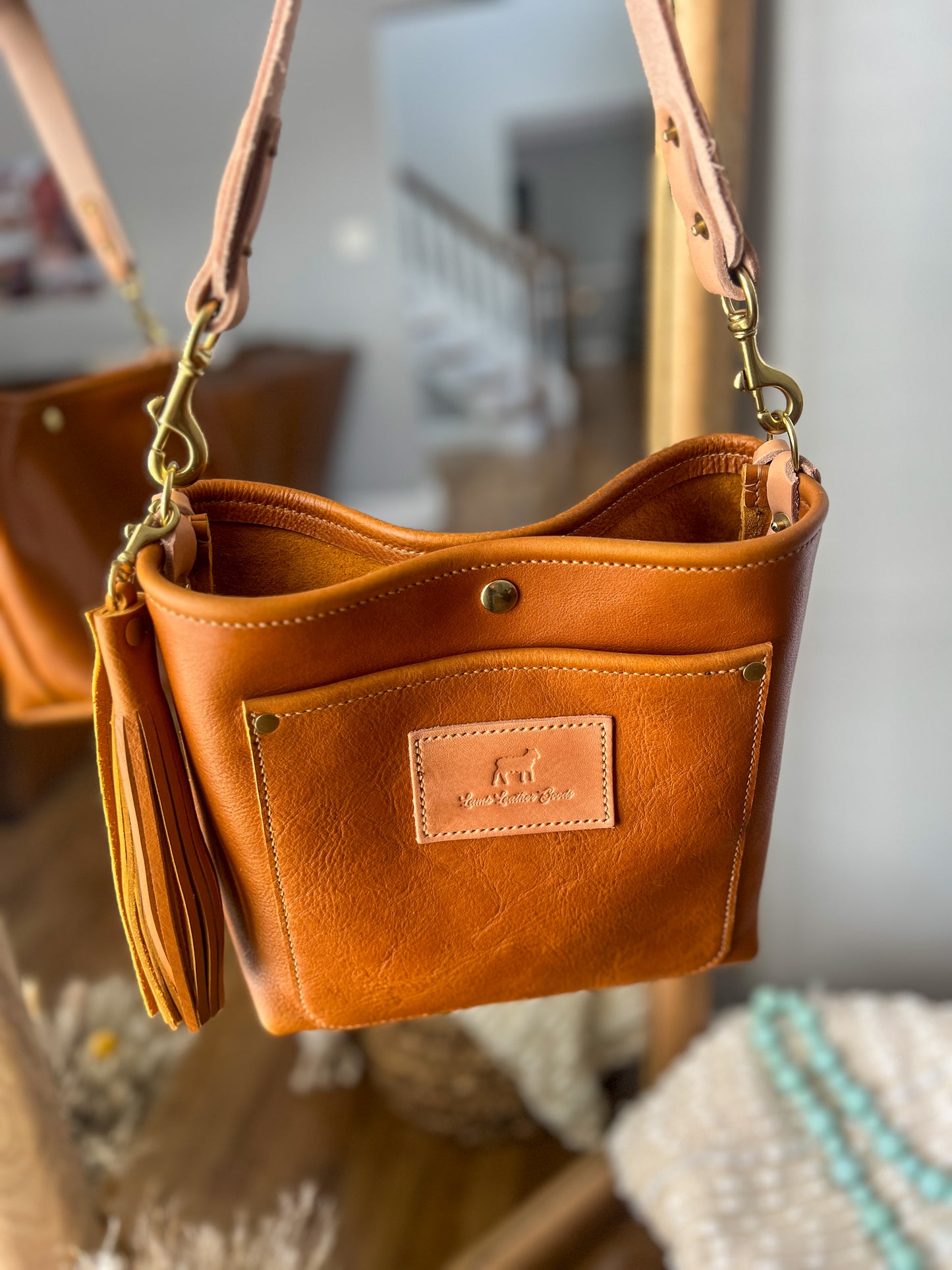 Bennett “shorty” Bucket in Golden Honey Bulldog Leather