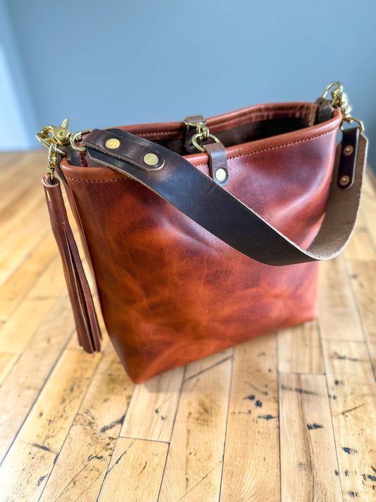 Hobo Bucket in Horween English Tan
