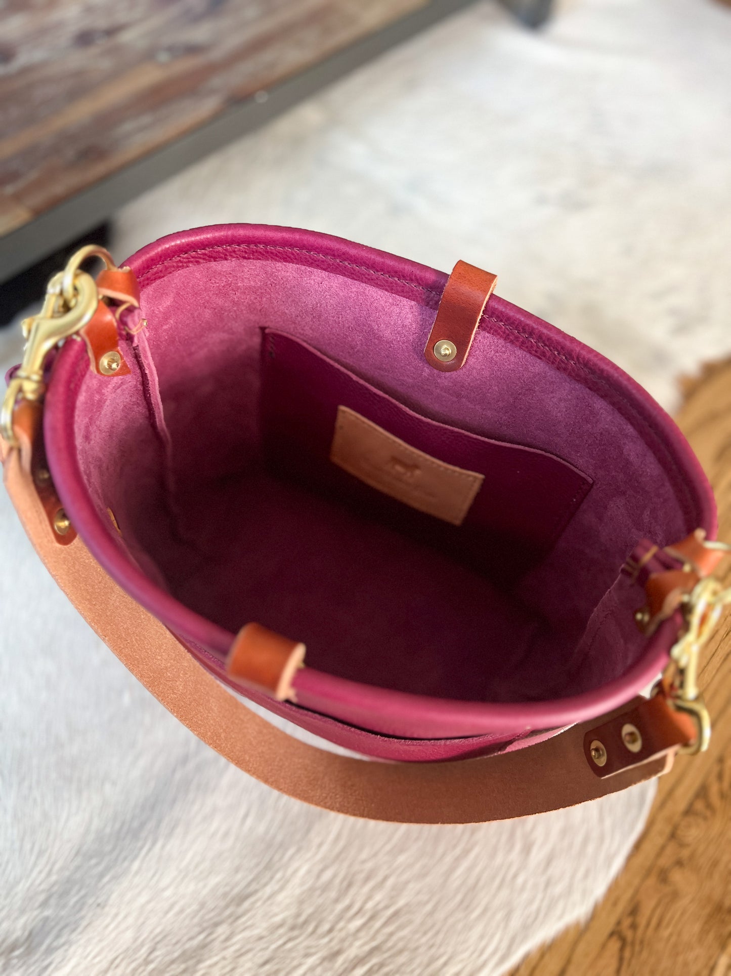 Bennett “shorty” Bucket in Lilac Vachetta