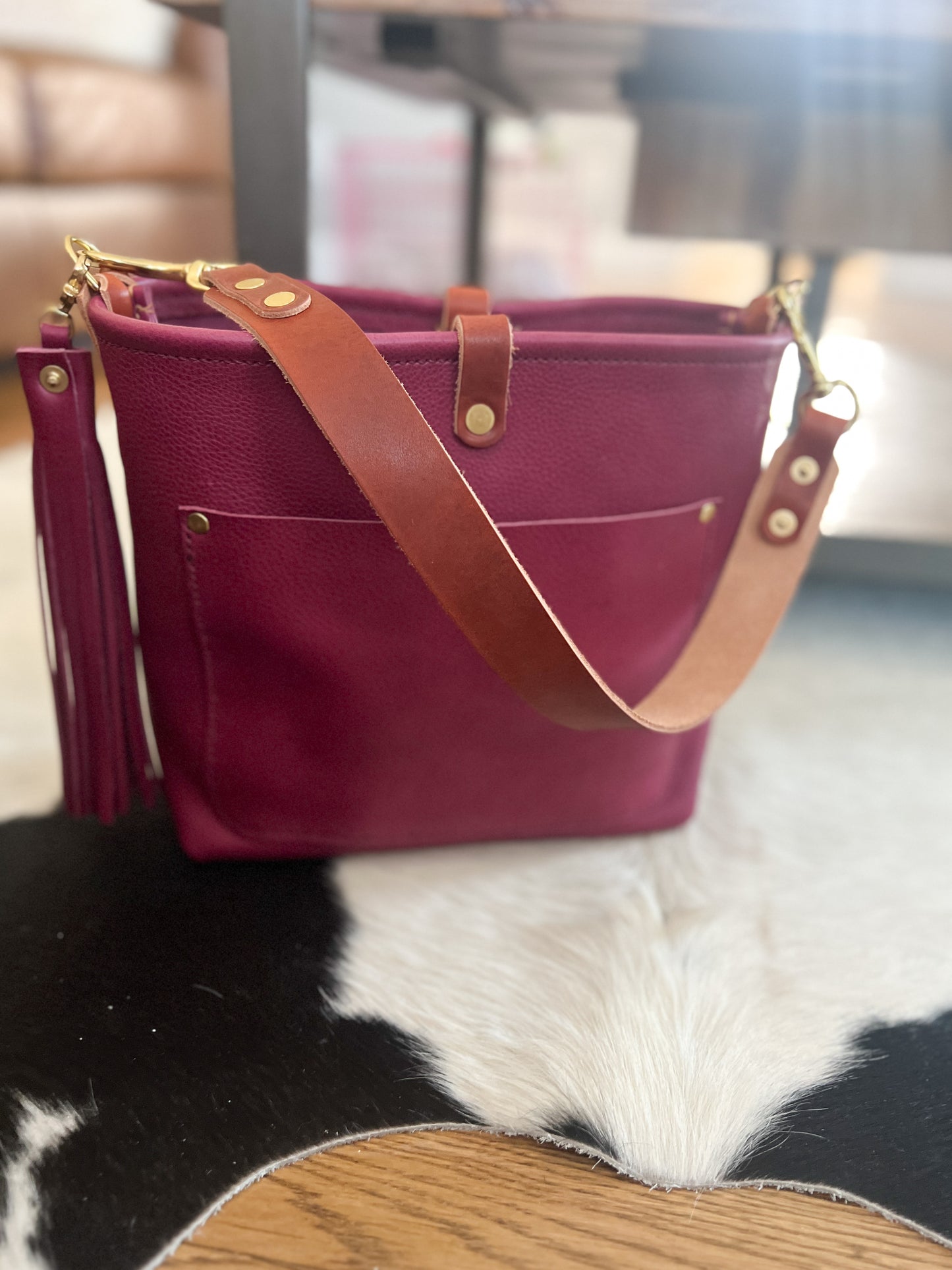 Bennett “shorty” Bucket in Lilac Vachetta
