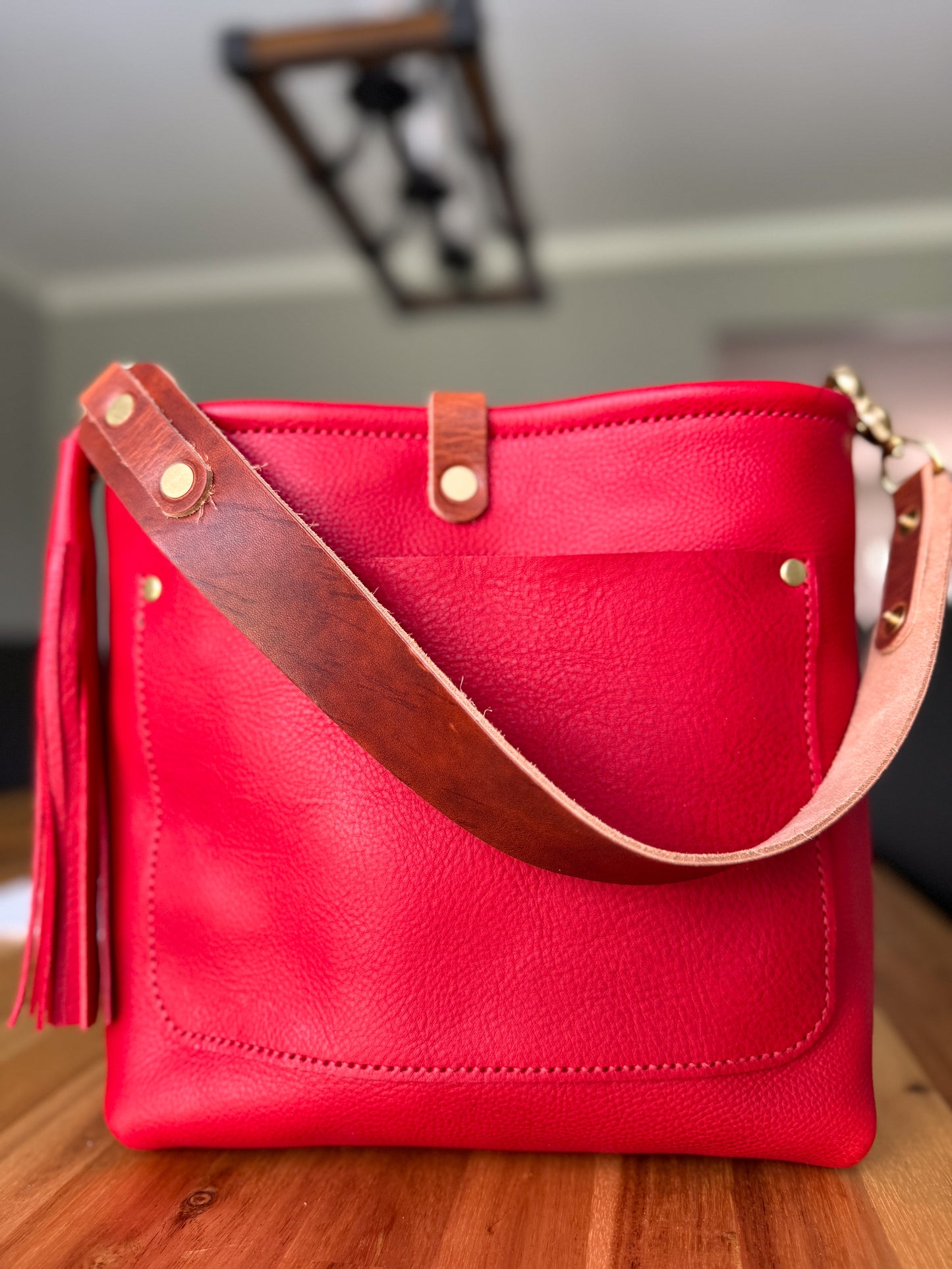 Bennett “shorty” Bucket in Ruby Vachetta