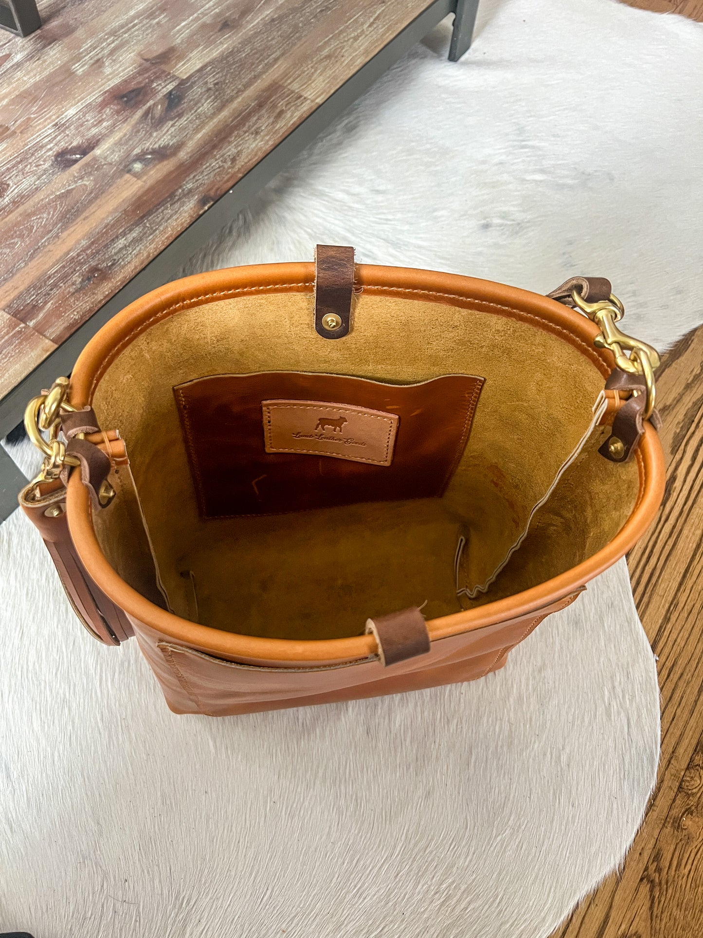 Bennett Bucket in Horween Butterscotch Full Grain Leather