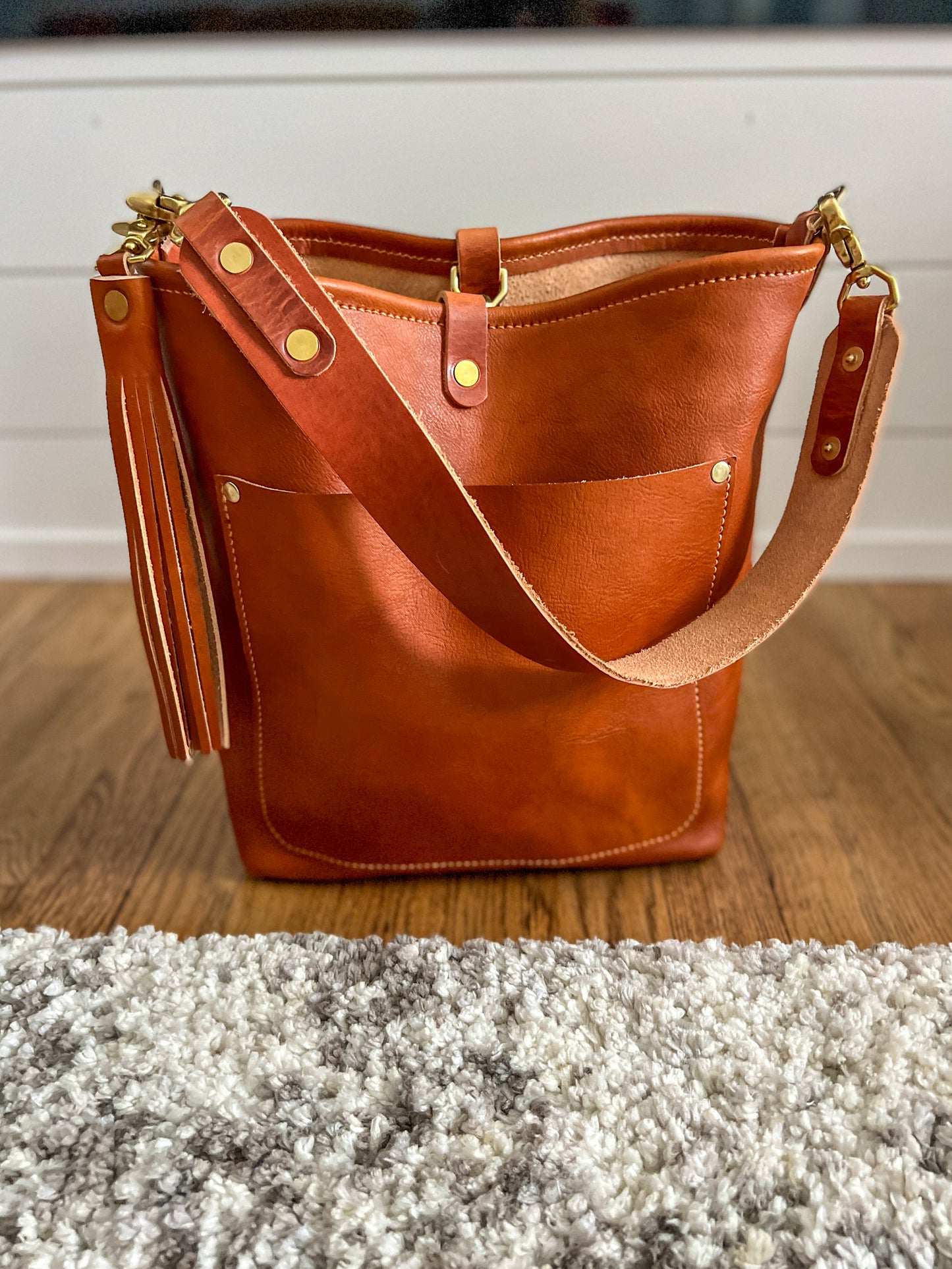 Bennett Bucket in Brown Italian Veg-Tan