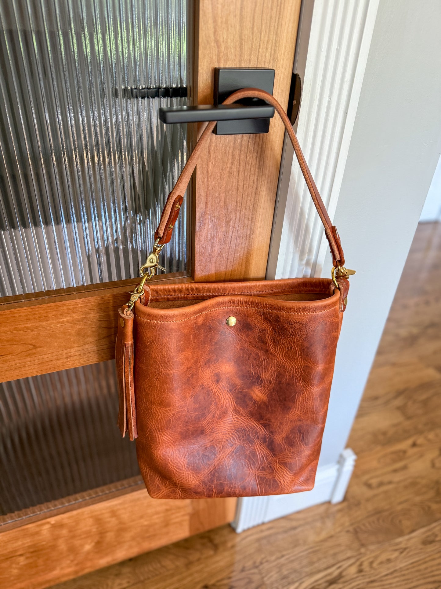 Braxton Bucket in Horween Natural Derby