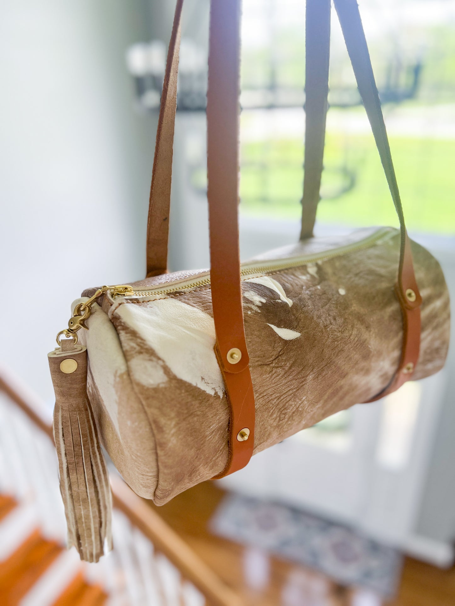 Bren Barrel in Vintage Cowhide Leather