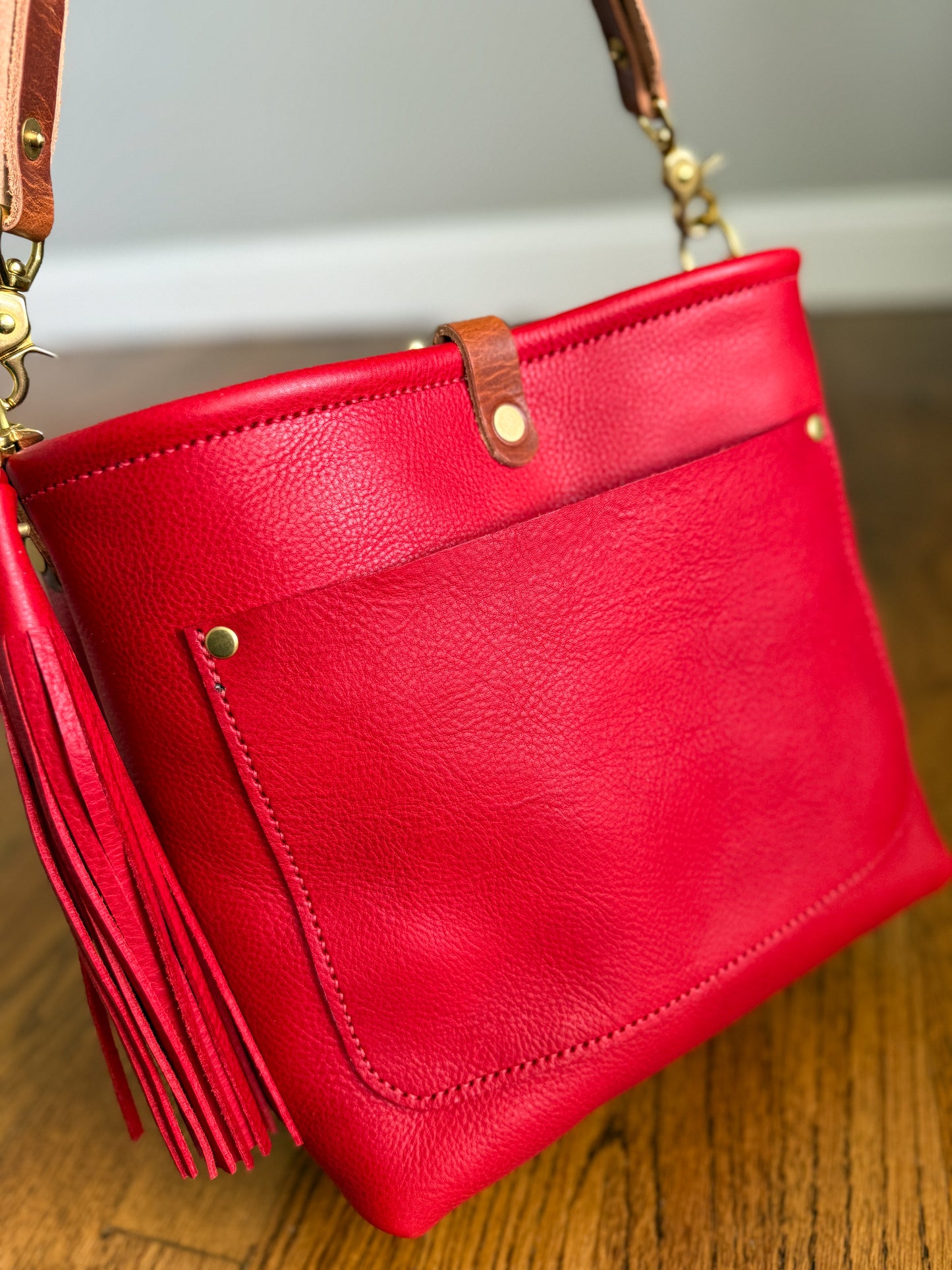 Bennett “shorty” Bucket in Ruby Vachetta