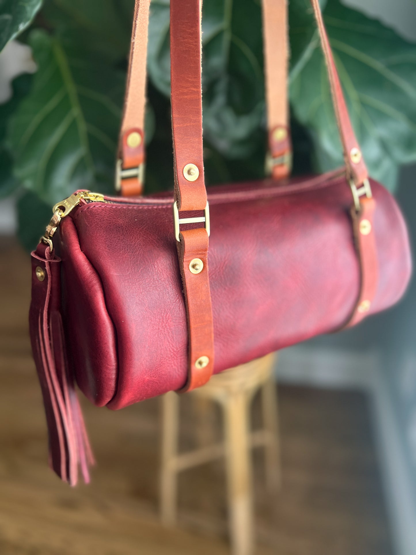 Bren Barrel in Horween Russet Full Grain Leather