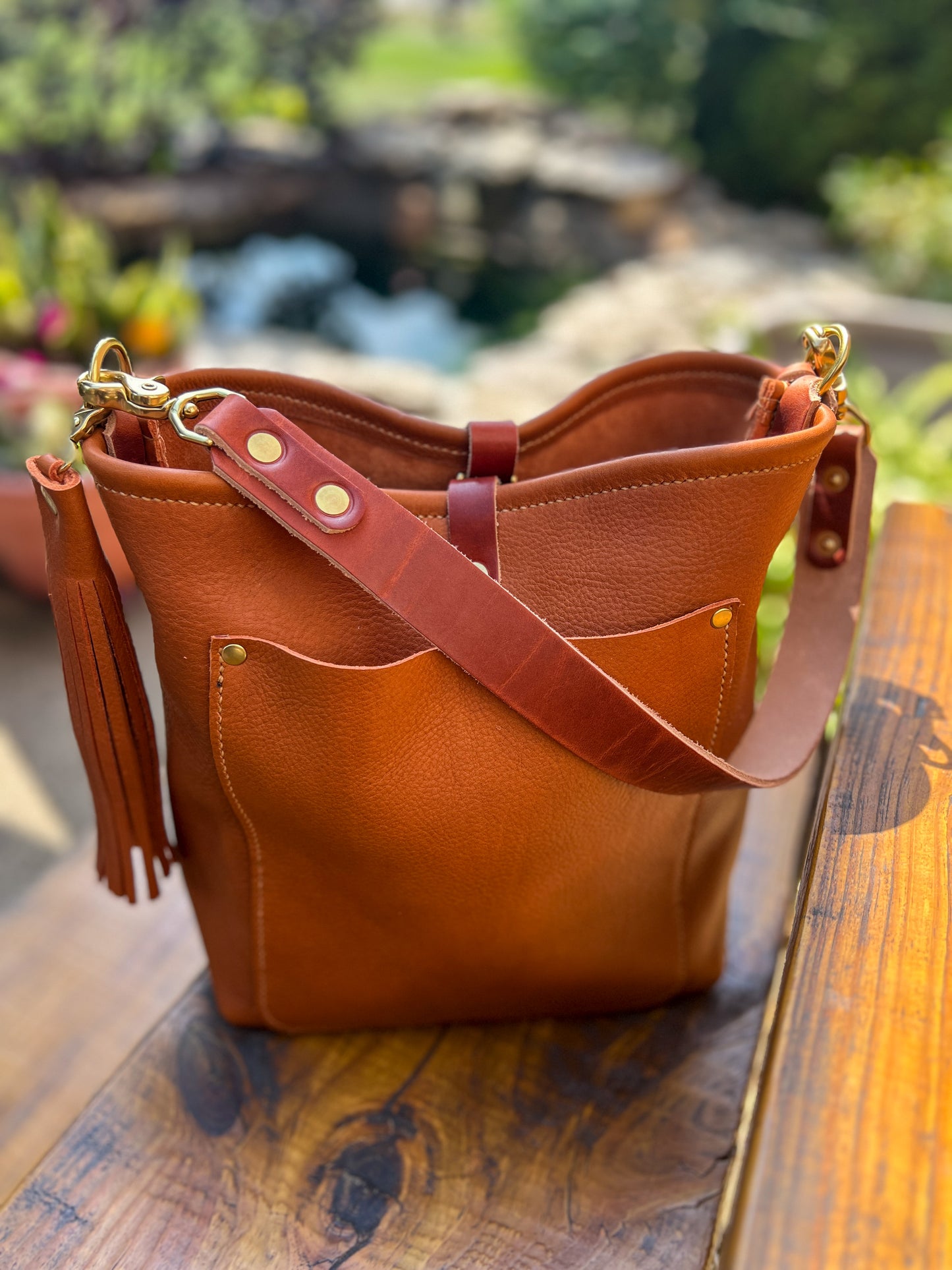 Bennett Bucket in Full Grain Cypress Leather
