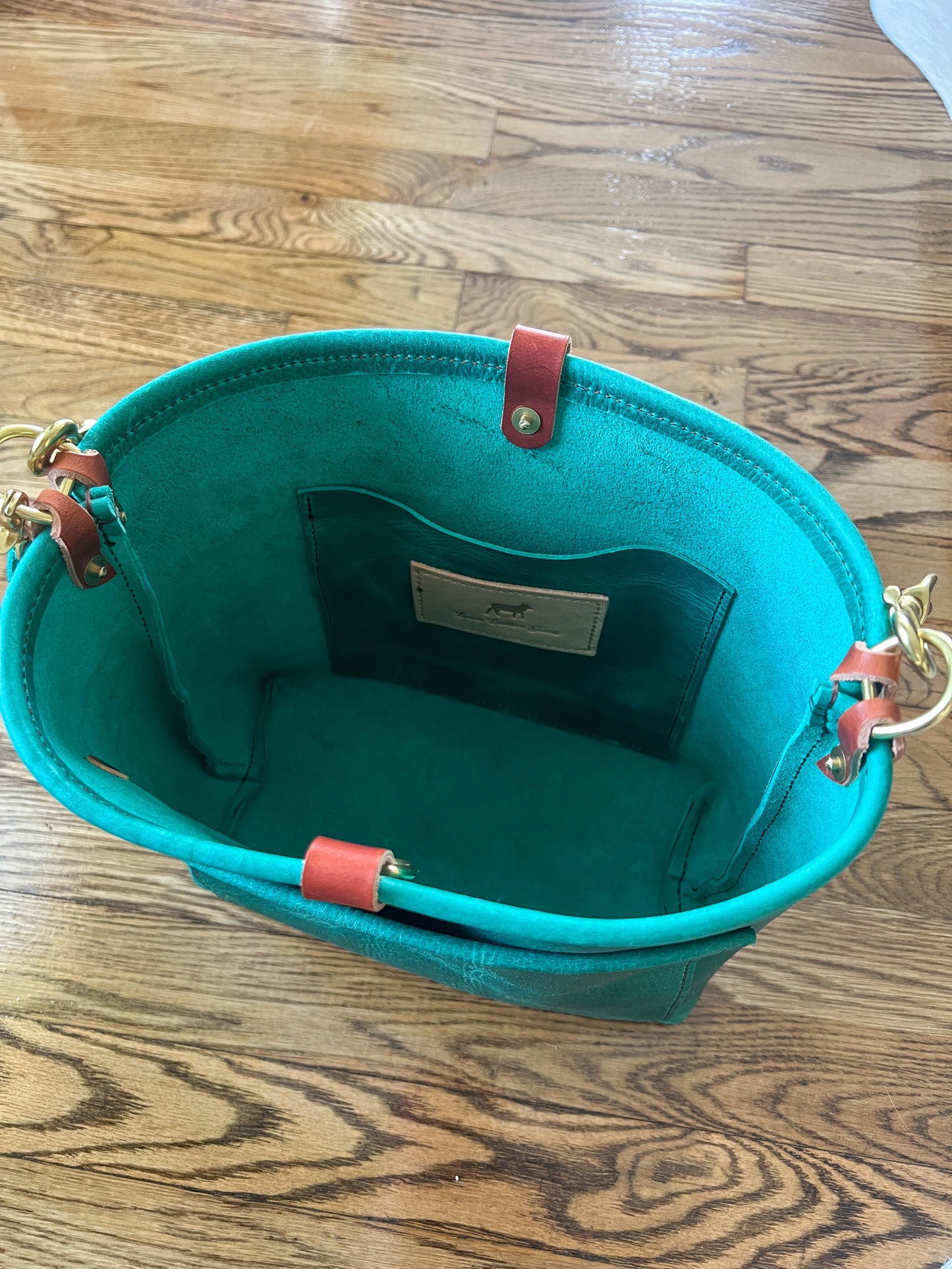 Bennett “shorty” Bucket in Teal Oil Tanned Leather