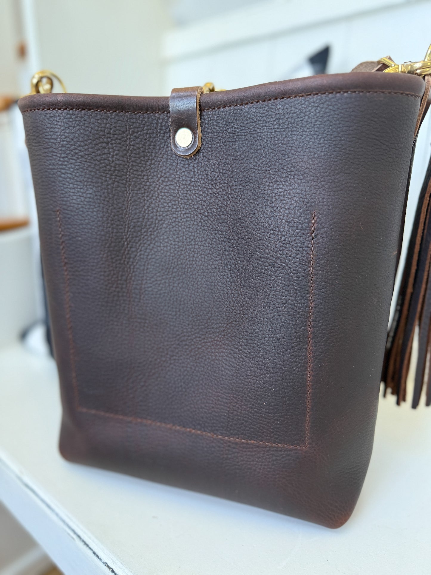Bennett Bucket in Espresso Kodiak Full Grain Leather
