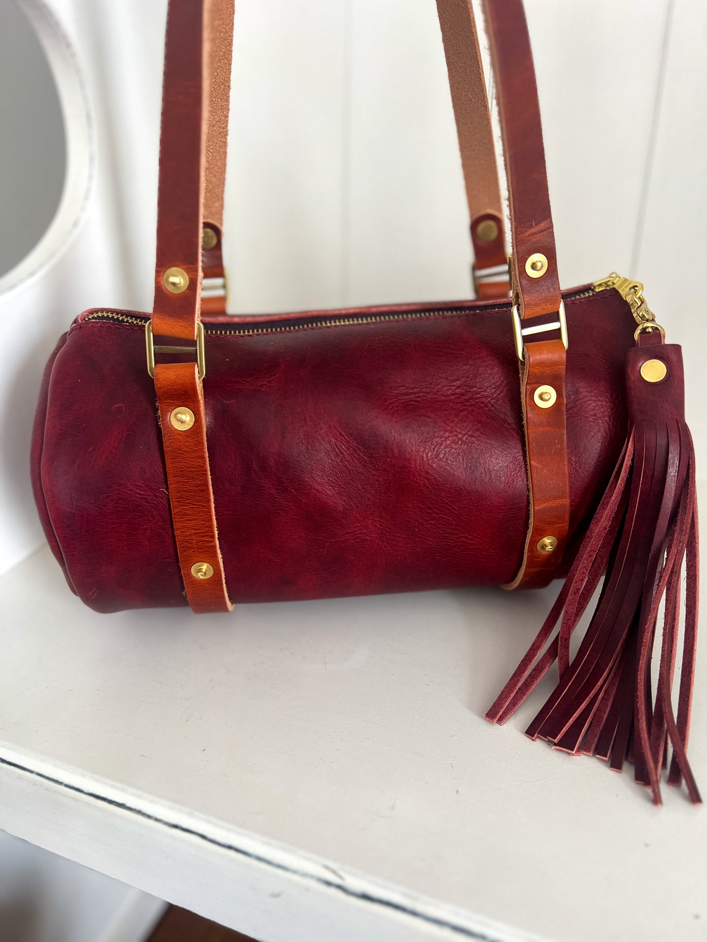 Bren Barrel in Horween Russet Full Grain Leather