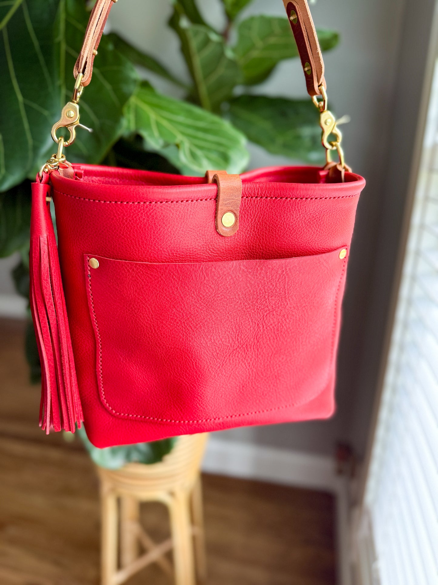Bennett “shorty” Bucket in Ruby Vachetta