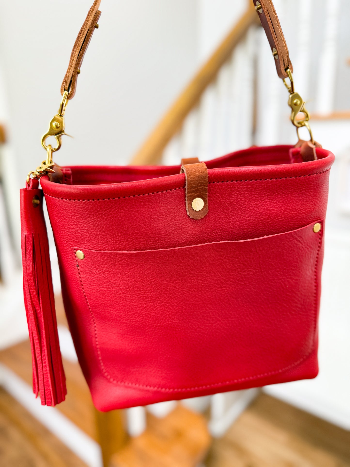 Bennett “shorty” Bucket in Ruby Vachetta