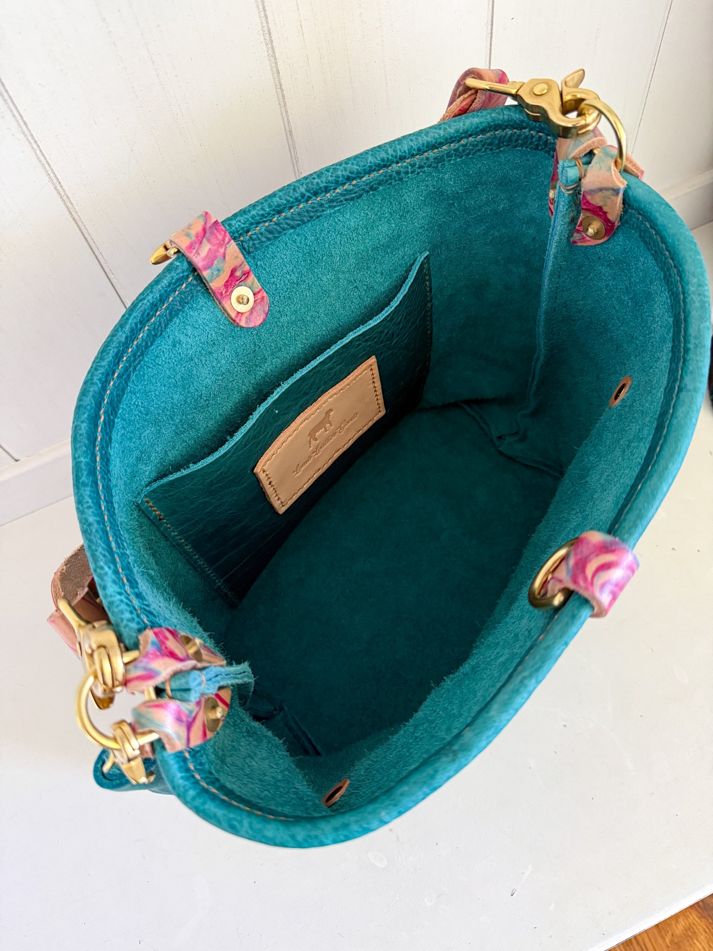 Bennett “shorty” Bucket in Blue Moon Bison w/Candy Strap