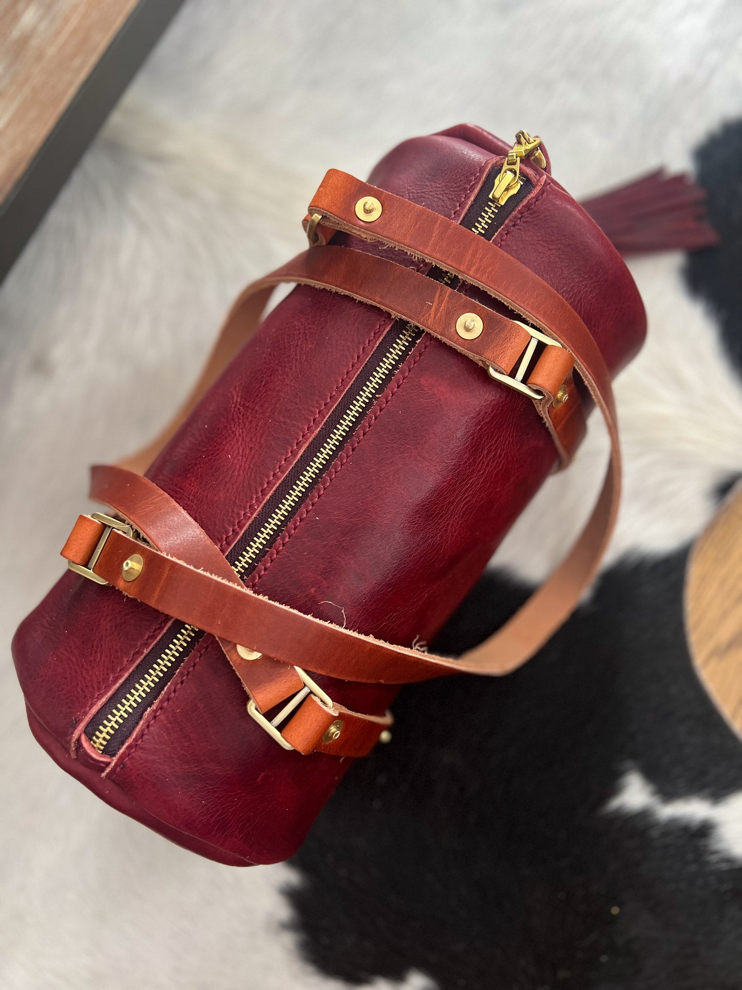 Bren Barrel in Horween Russet Full Grain Leather