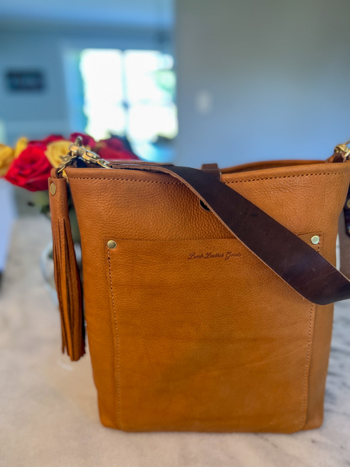 Bennett Bucket in Biscotti Italian Vegetable Tanned Leather