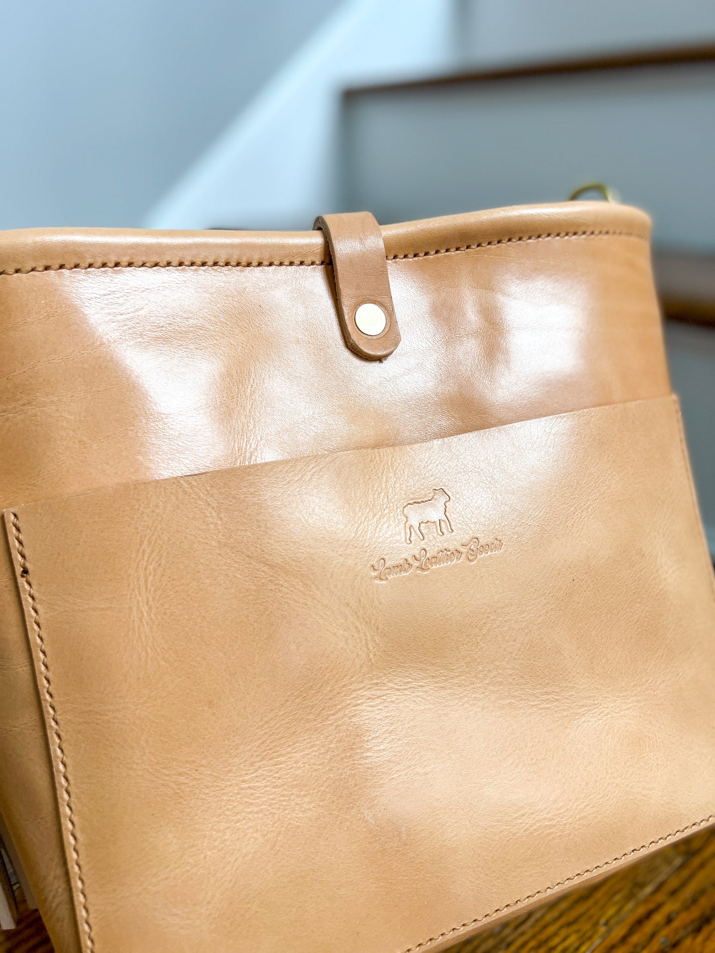 Bennett “shorty” Bucket in Natural Vachetta full Grain Leather