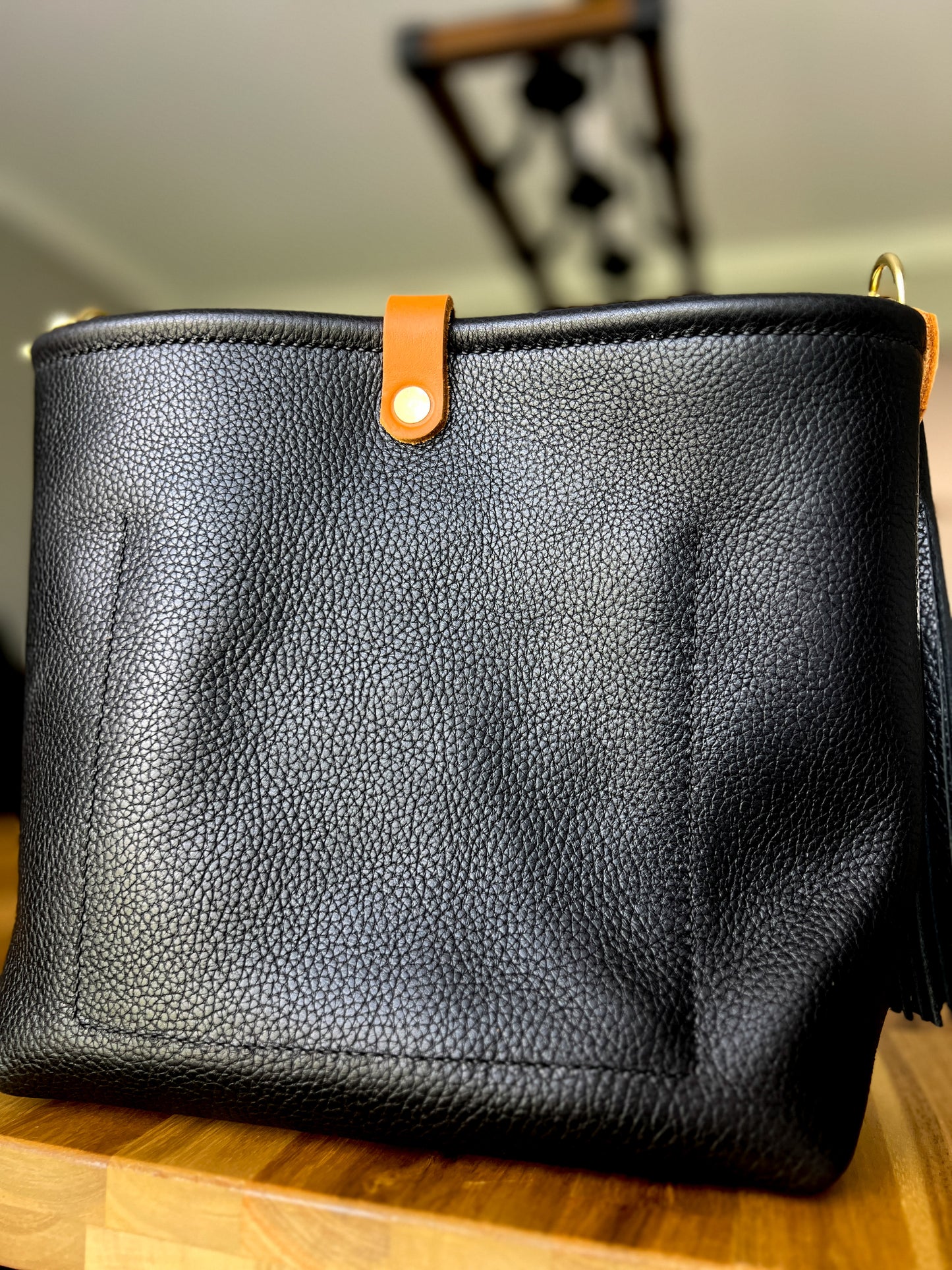 Bennett “shorty” Bucket in Horween Black Pebbled Leather