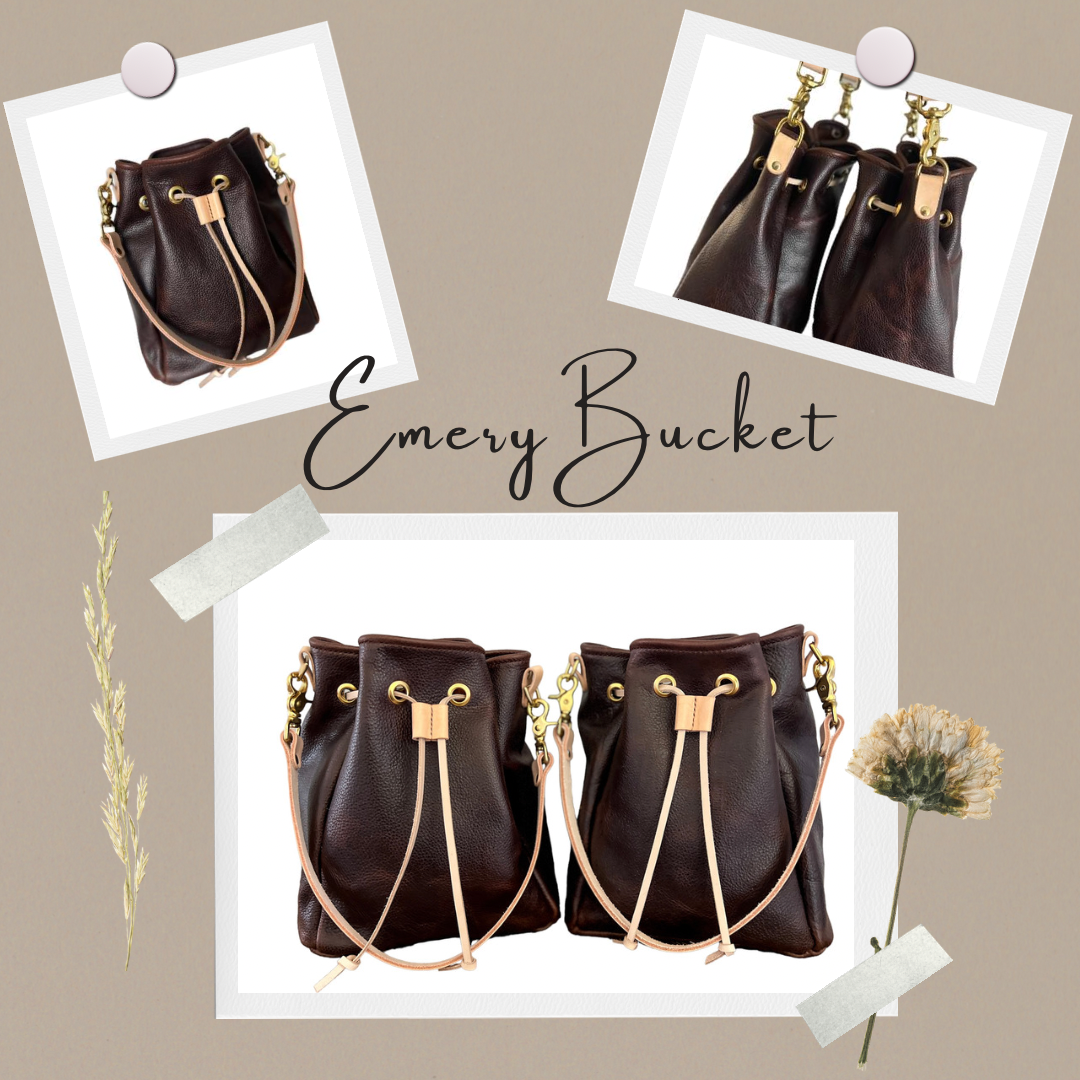 Emery Drawstring Bucket in Mocha