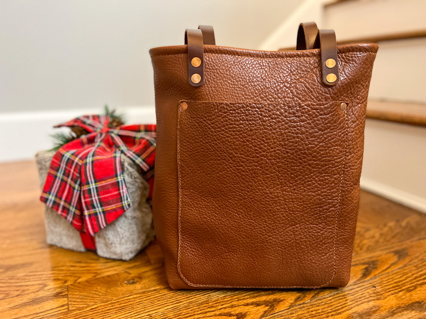 Tall Tote in English Tan