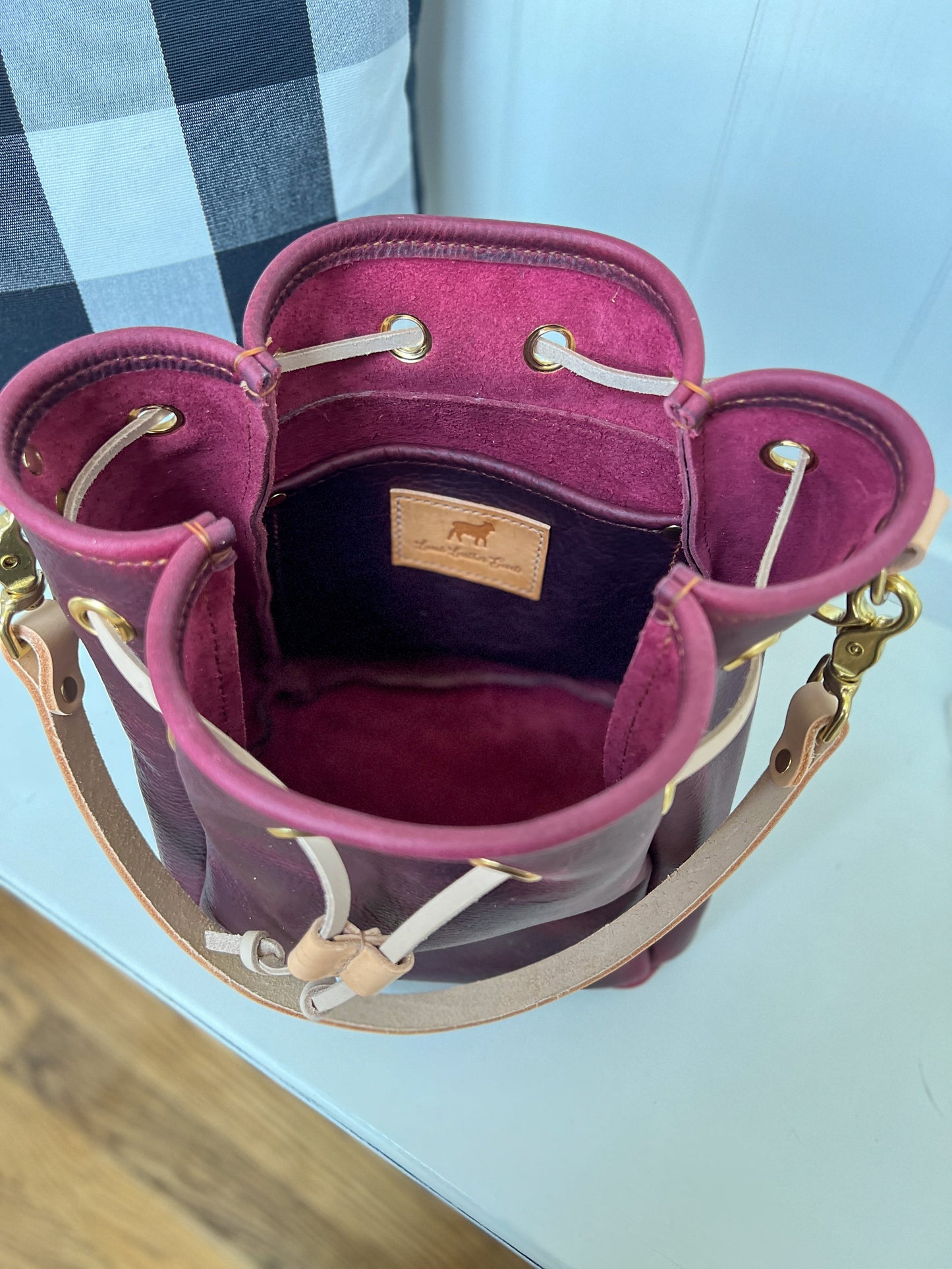 Emery Drawstring Bucket in Purple Kodiak
